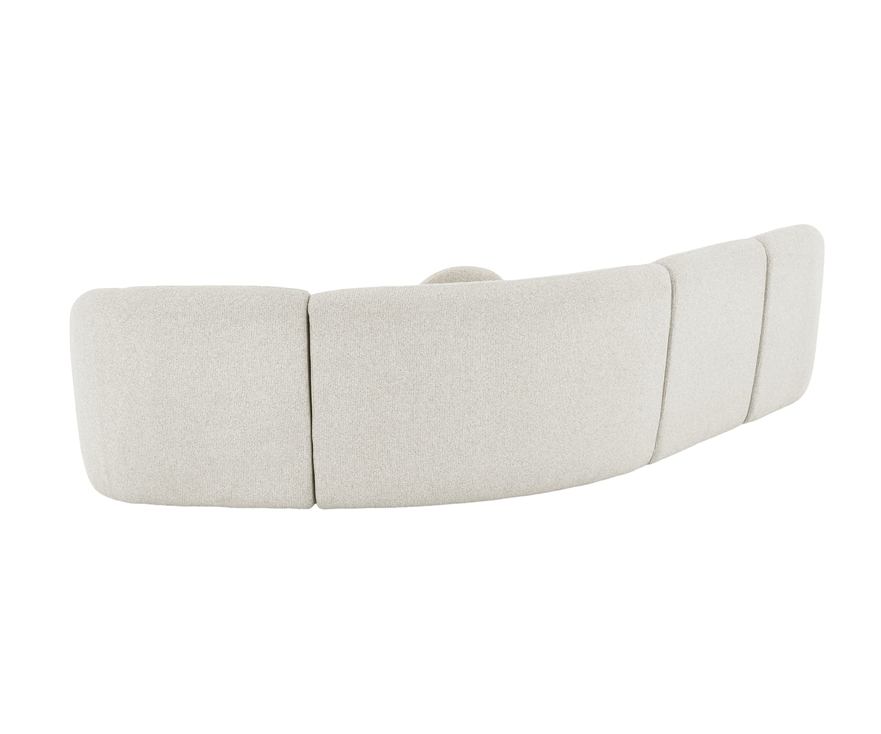 Off-White Curved Linen Sectional Sofa
