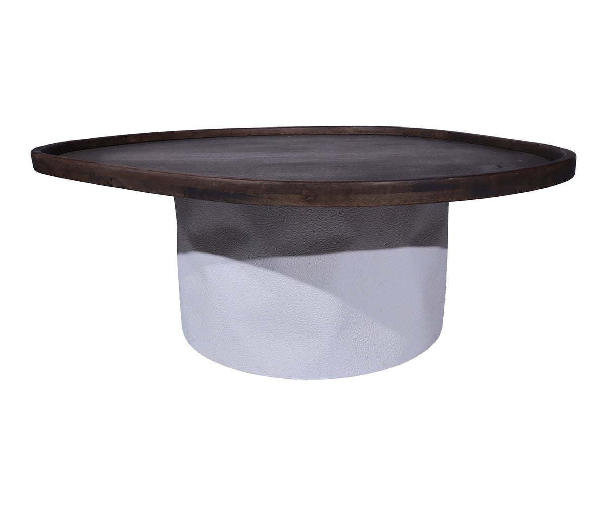 Low Organic Shape Coffee Table with Textured White Base