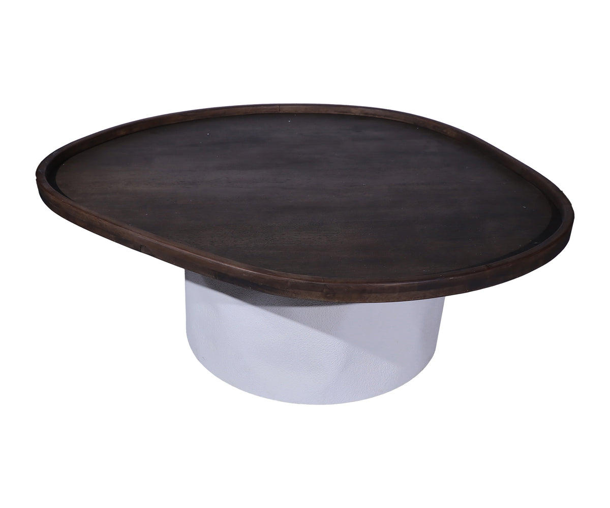 Low Organic Shape Coffee Table with Textured White Base