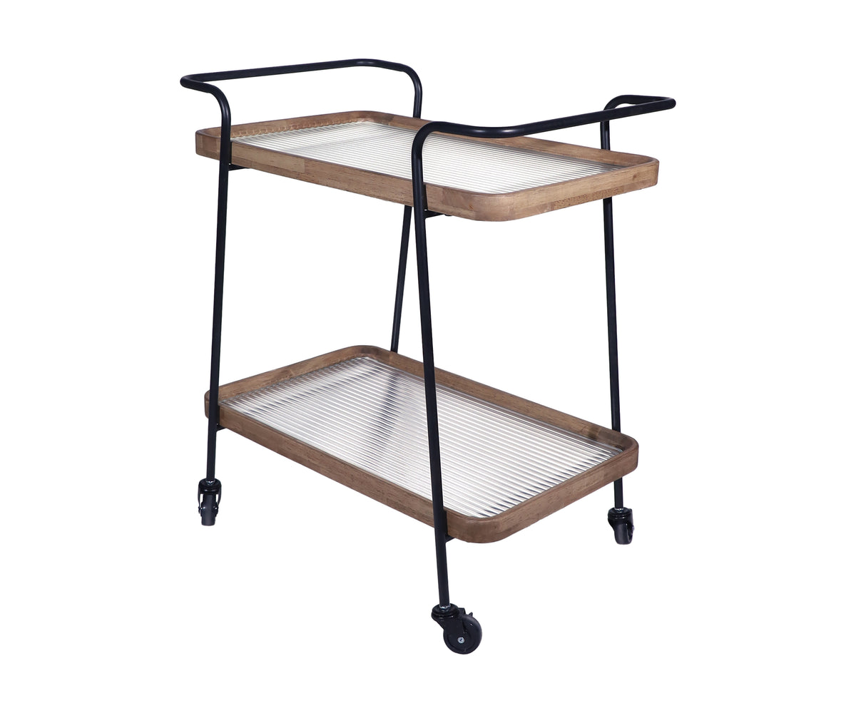 Two-Tier Wooden Frame Kitchen Trolley