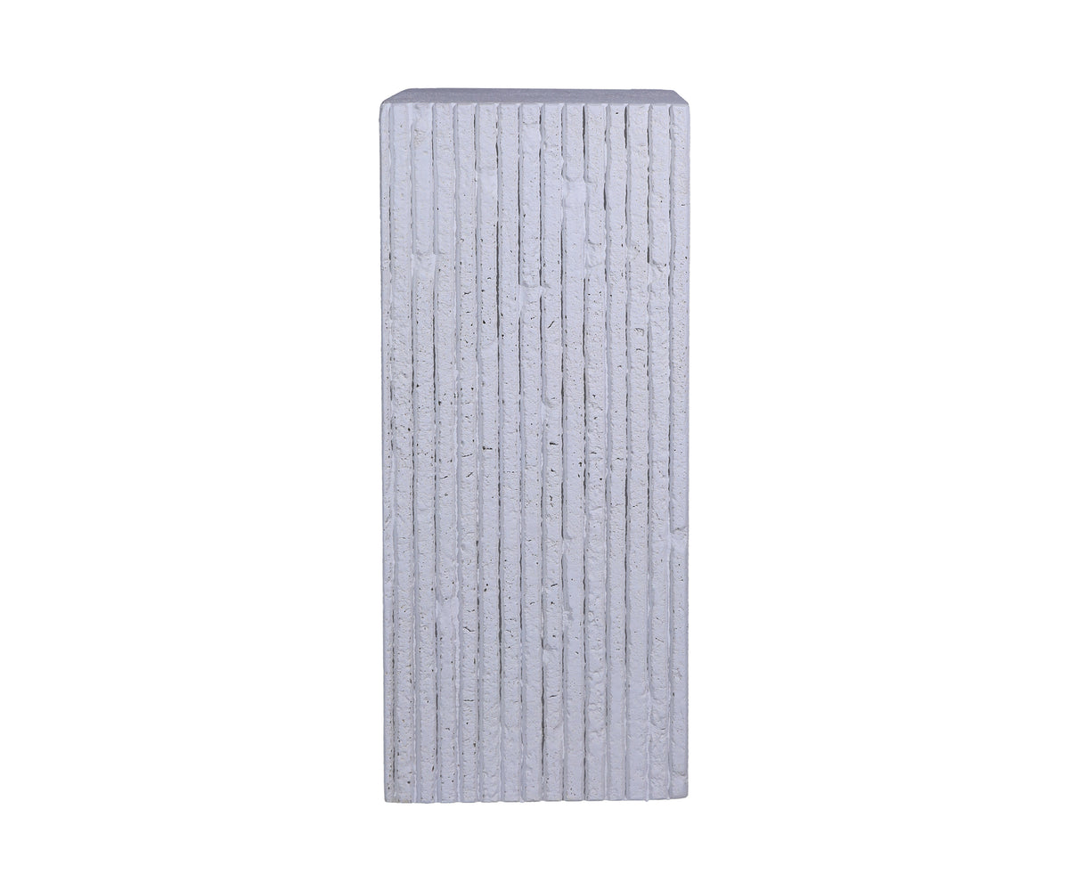 White Tall Fluted GRC Side Table