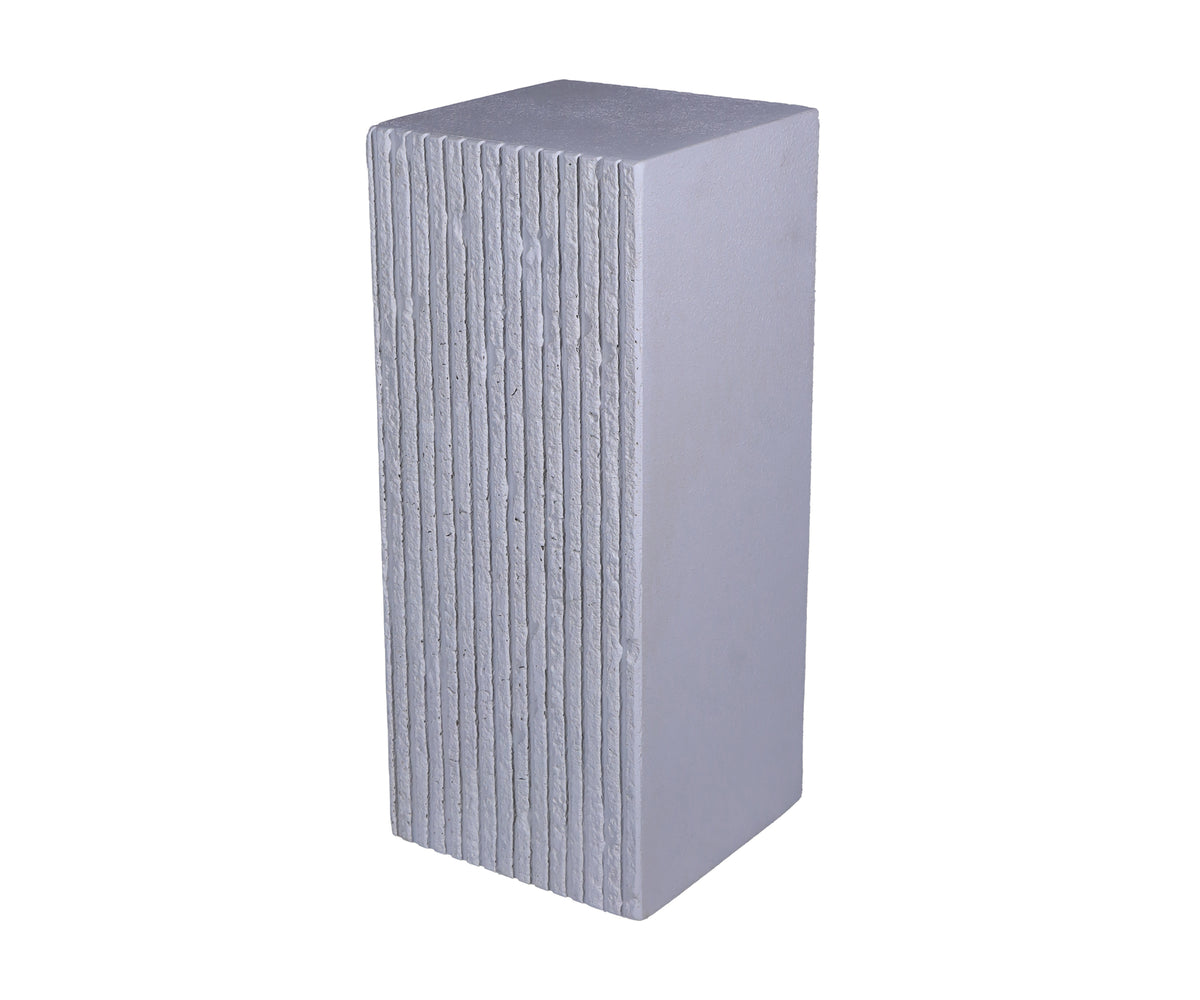 White Tall Fluted GRC Side Table