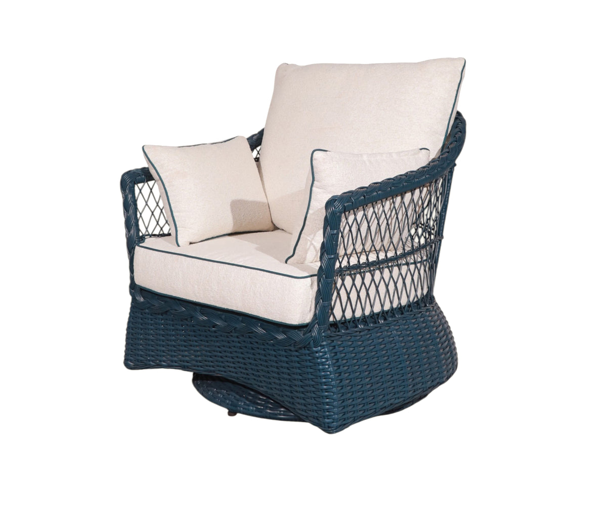 Teal Blue Woven Outdoor Poolside Sofa