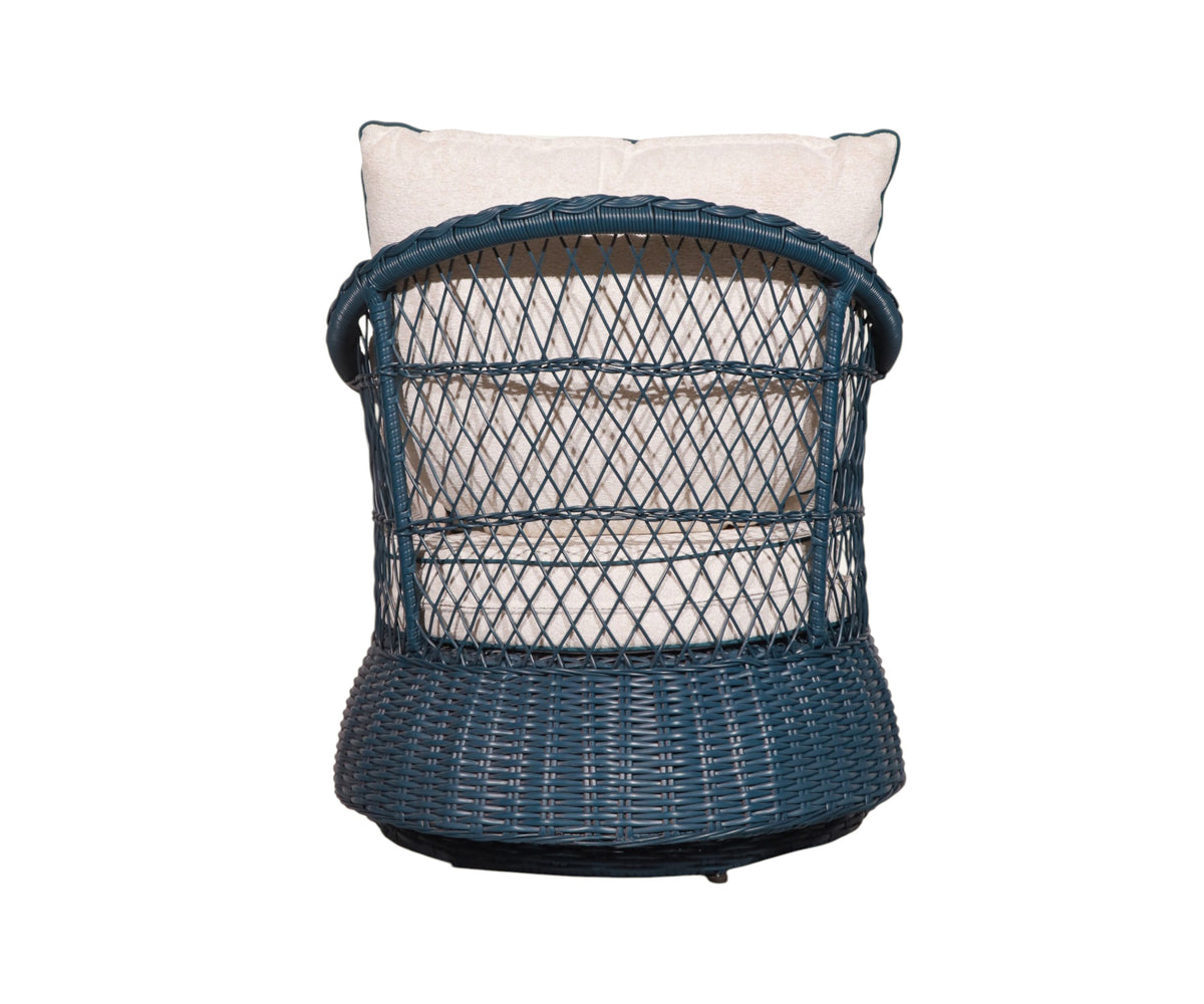 Teal Blue Woven Outdoor Poolside Sofa