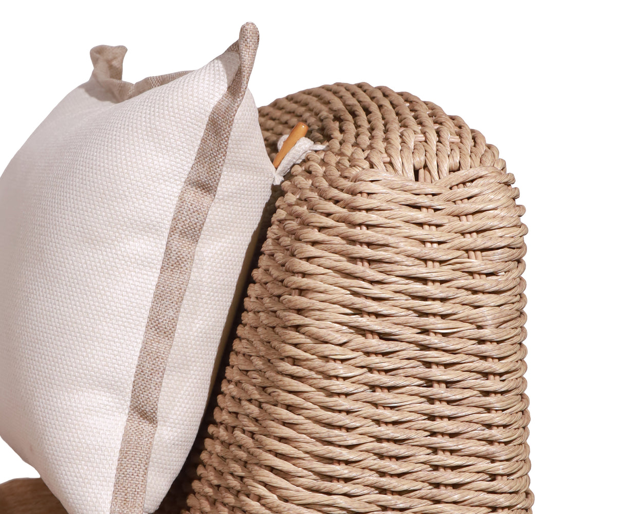 Sculptural Low-Slung Woven Outdoor Lounge Chair with Wrapped Frame