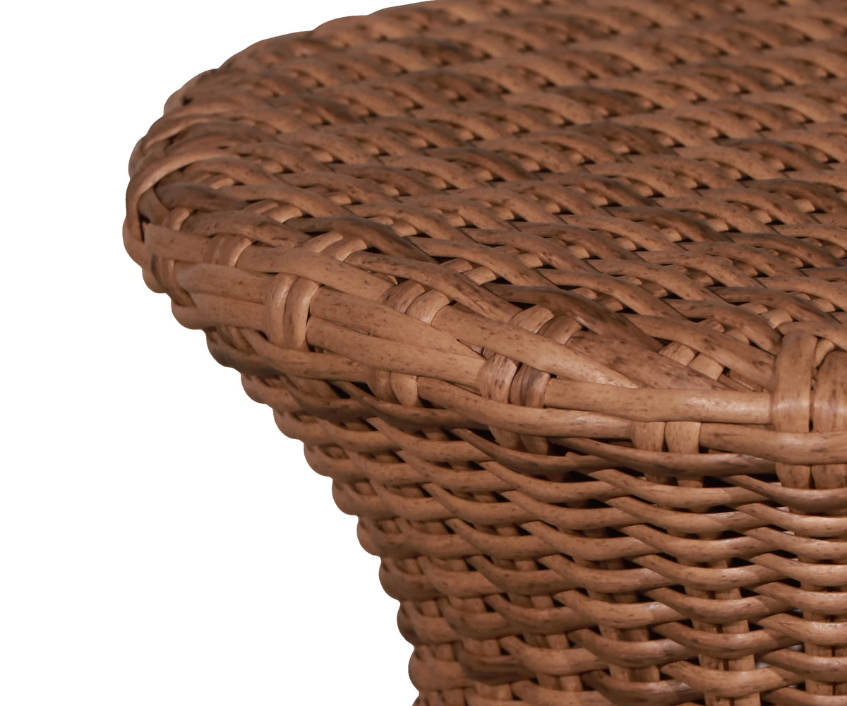 Brown Woven Hourglass Outdoor Side Table