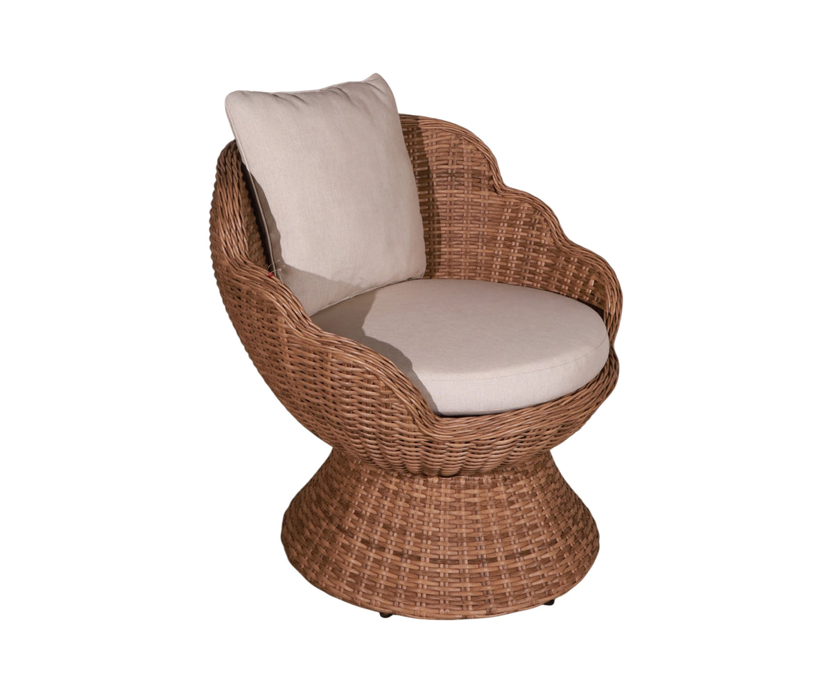 Sculptural Woven Outdoor Armchair with Pedestal Base