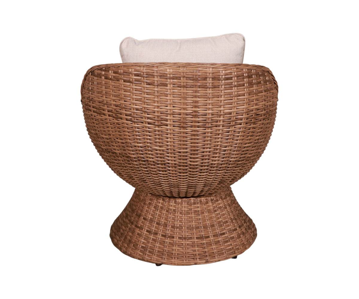 Sculptural Woven Outdoor Armchair with Pedestal Base