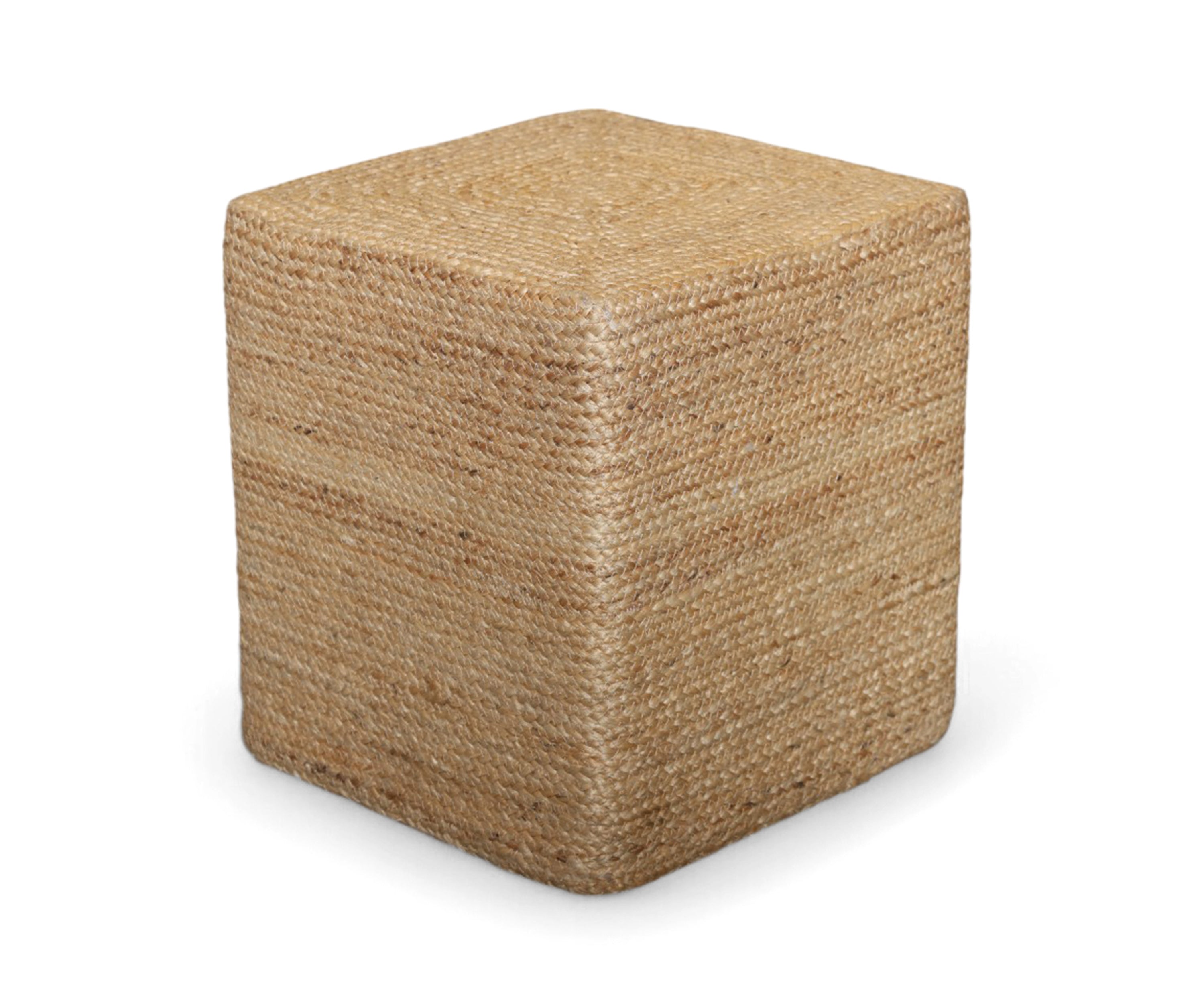 Square Jute Ottoman Stool