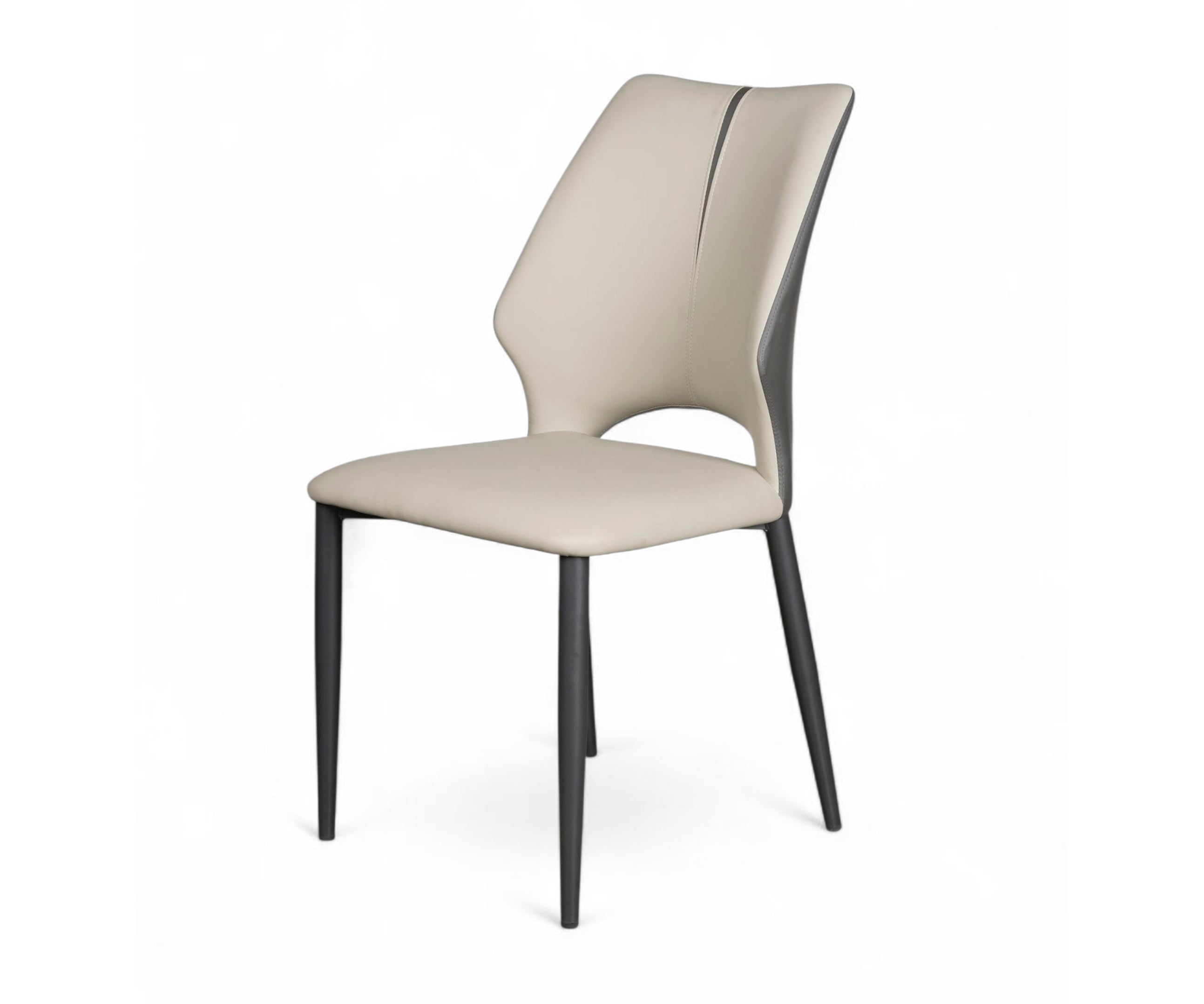 Ivory Contour High-Back Dining Chair with Black Frame