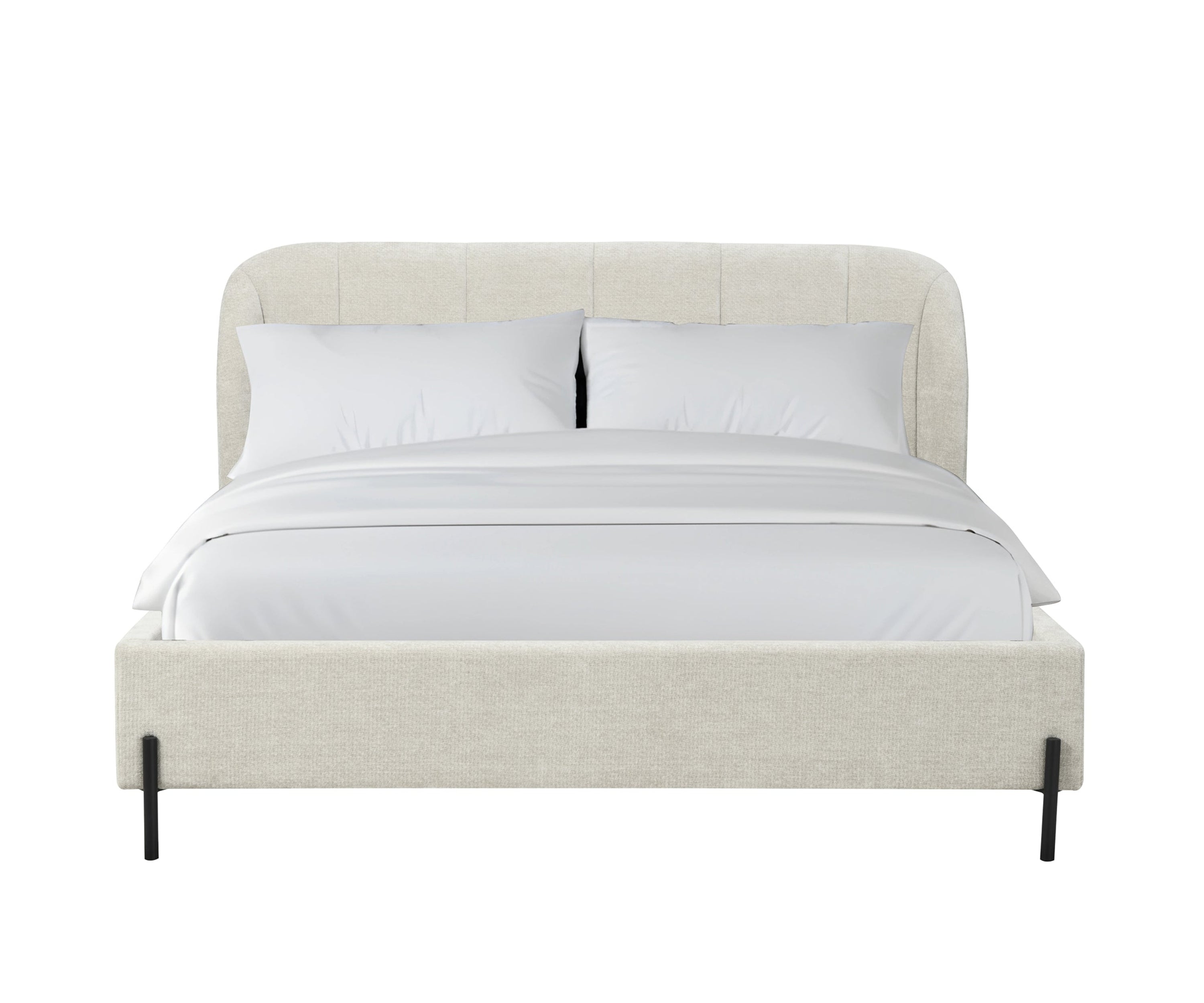 Ivory Halo Curve Upholstered Bed