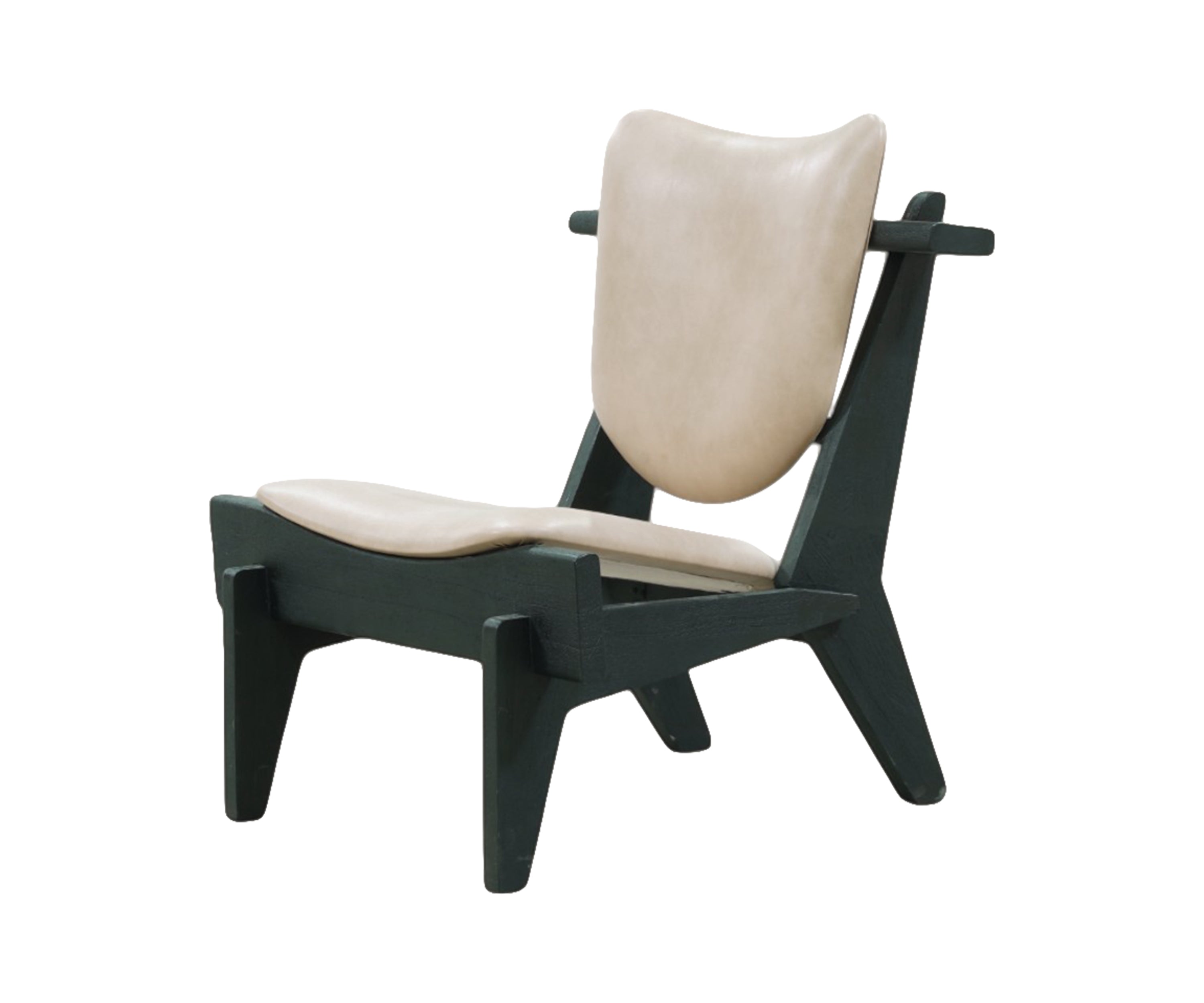Matte Black Mid-Century Lounge Chair