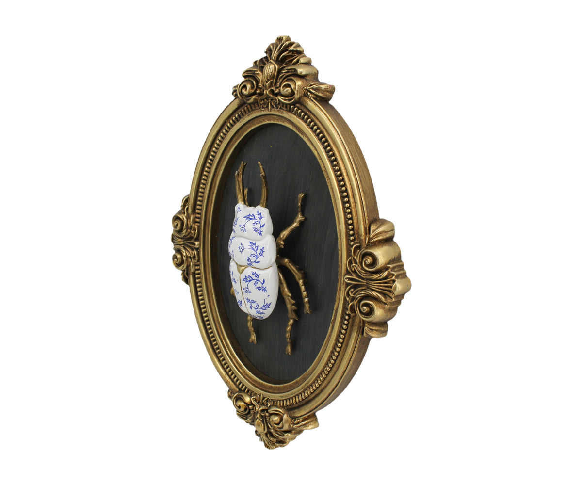 Ornate Oval Scarab Wall Medallion