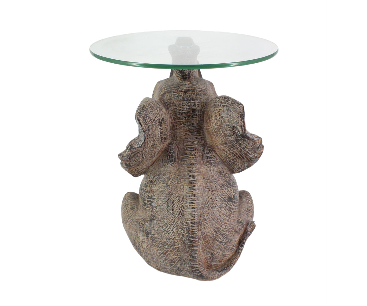 Sculptural Elephant Side Table in Distress Finish