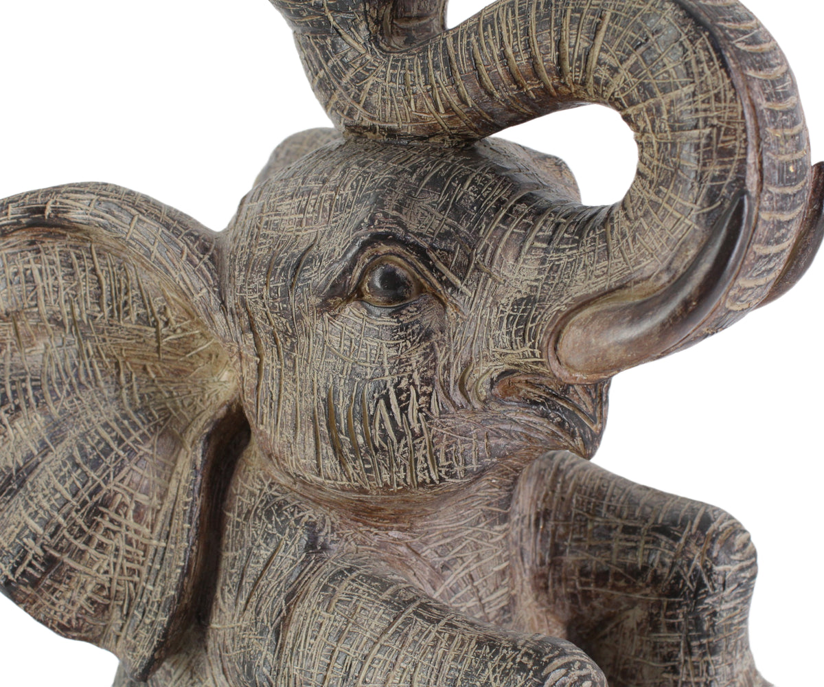 Sculptural Elephant Side Table in Distress Finish
