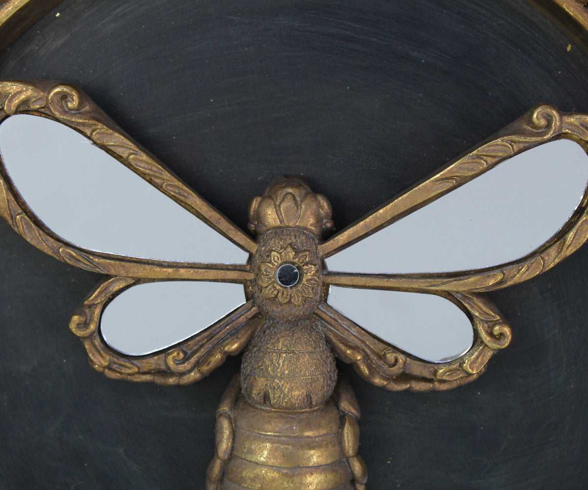 Vintage Gold Honeybee Round Wall Medallion