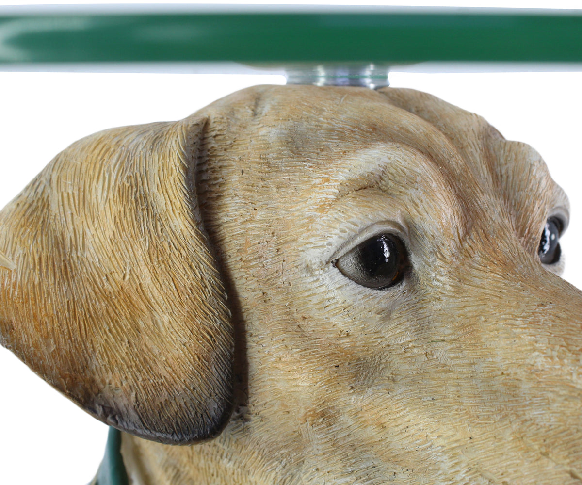 Regal Labrador Butler Glass-Top Side Table