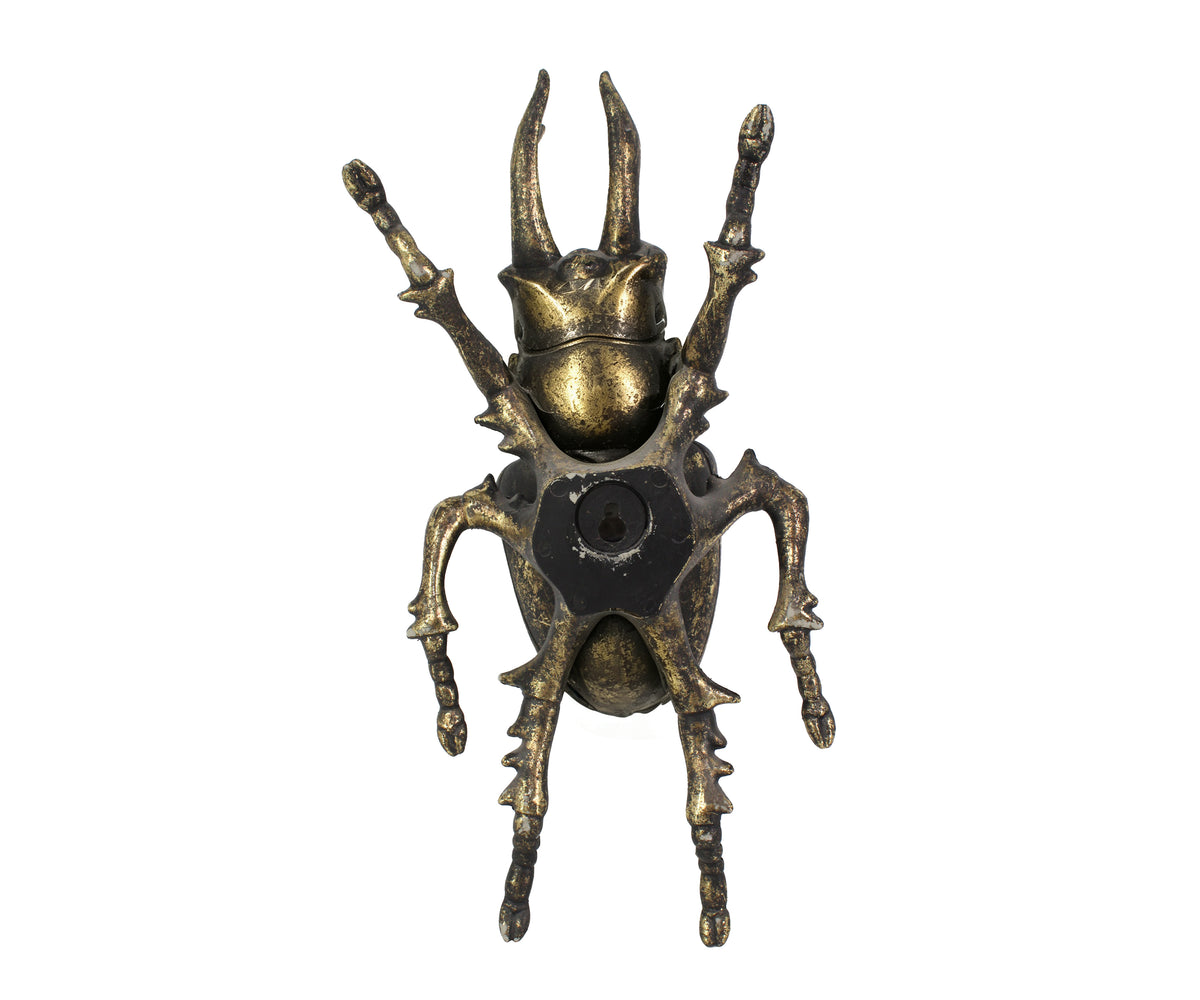 Distress Gold Mirrored Stag Beetle for Hallway Walls
