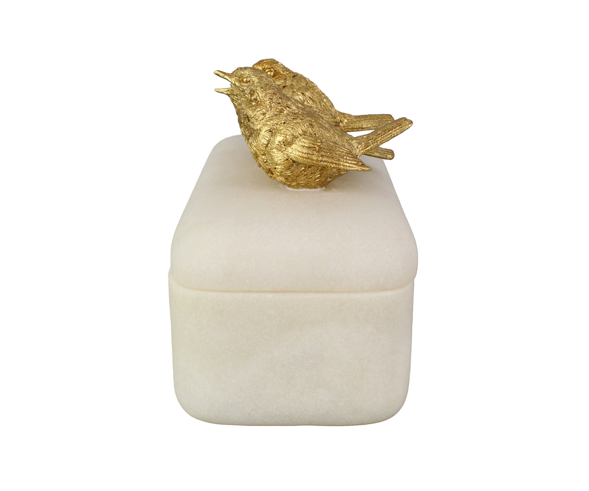 Modern Trinket Box with Perched Birds