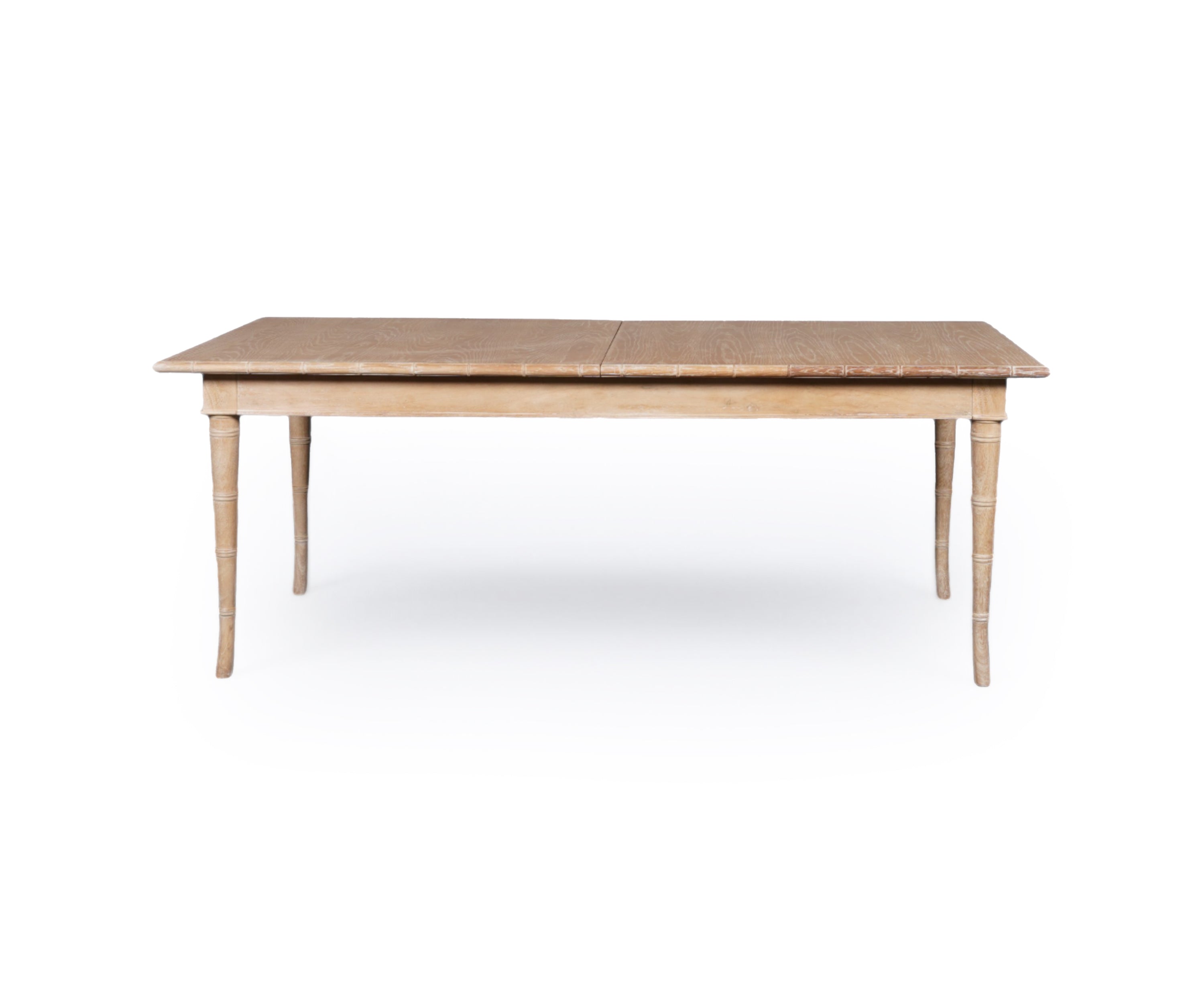 Natural Wood Extendable 8 Seater Dining Table with Bamboo-Style Legs