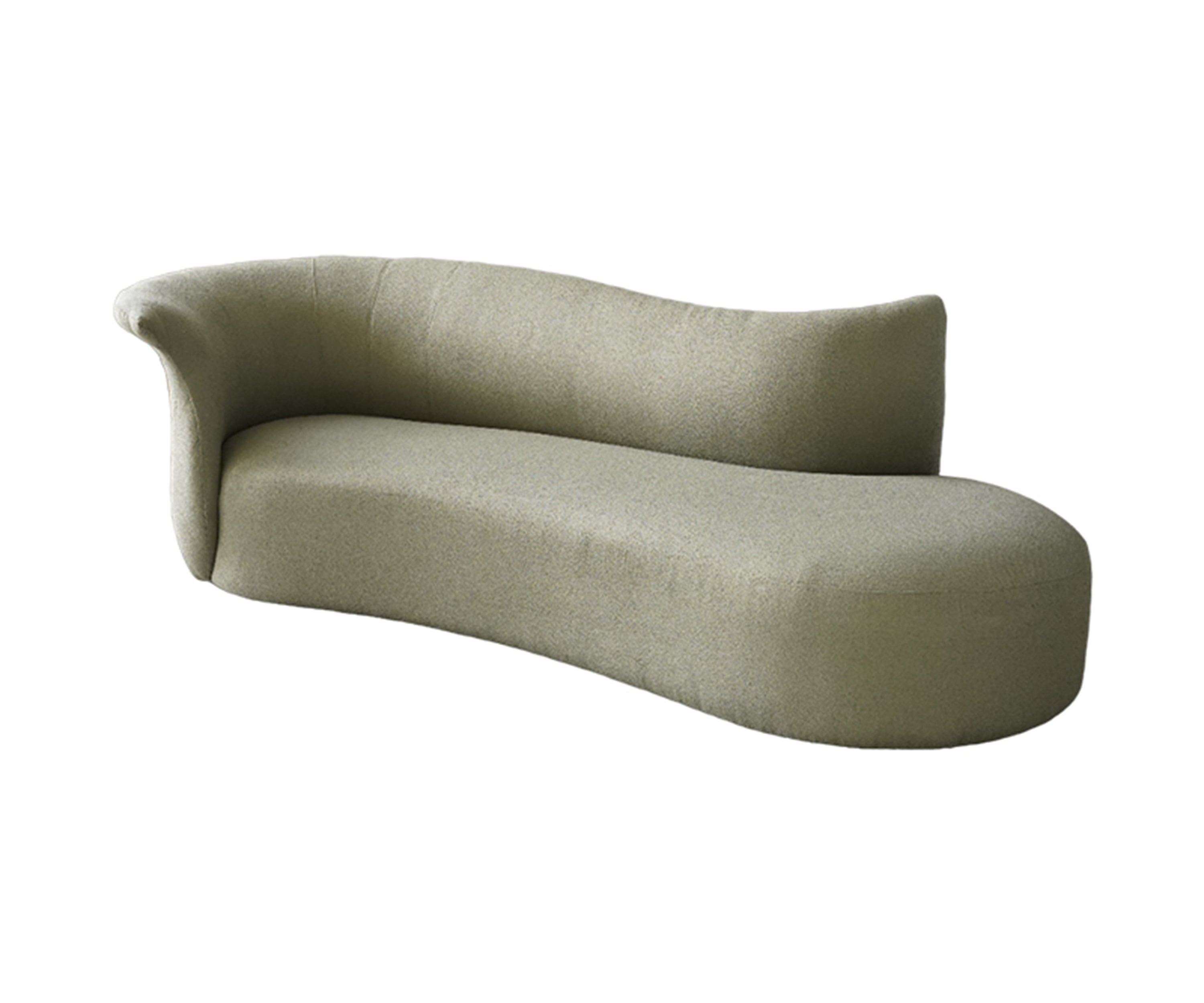 Olive Green Curved 3-Seater Sofa with Soft Upholstery