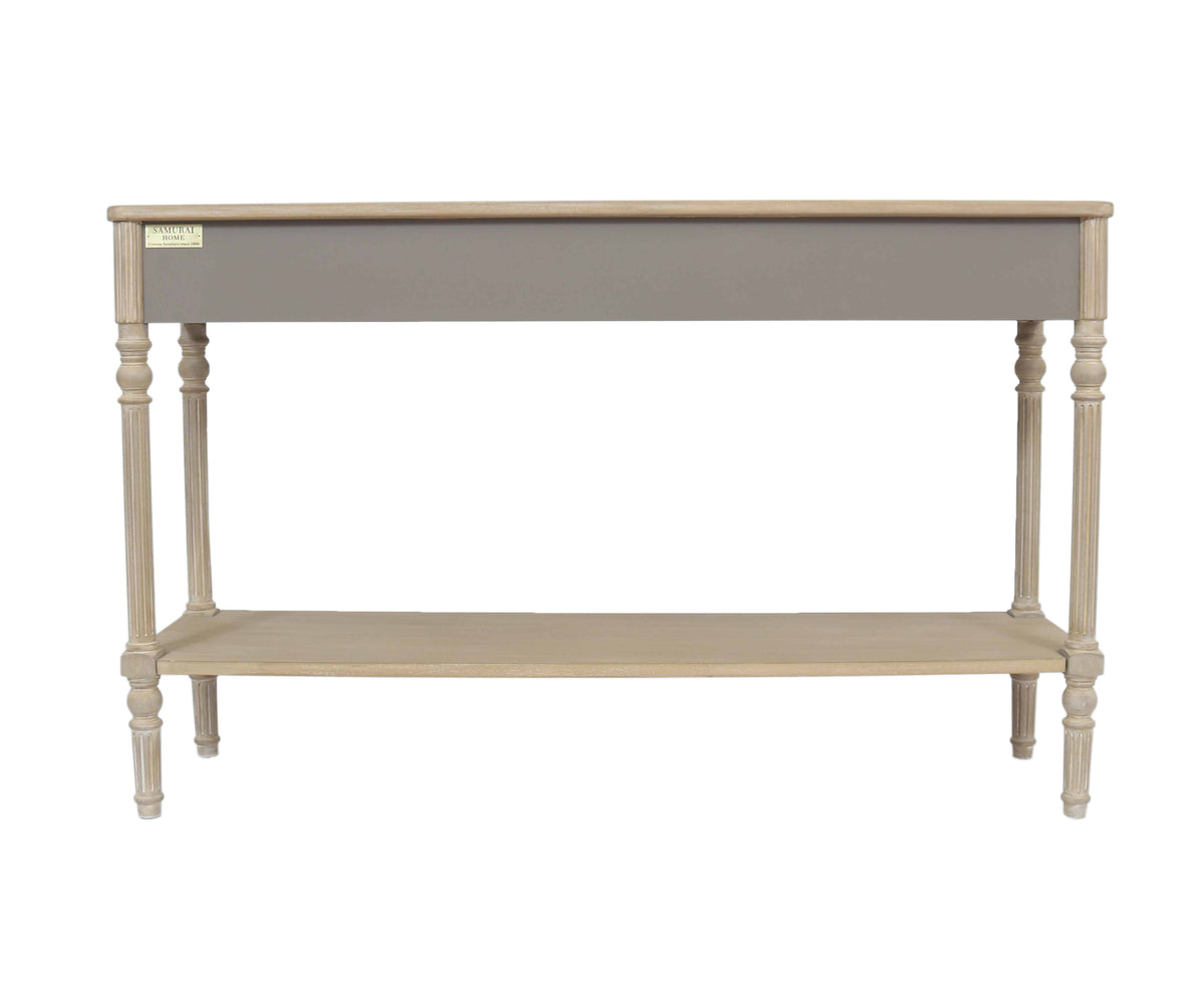2-Tier Turned Leg 2-Drawer Console Table with Storage Shelf