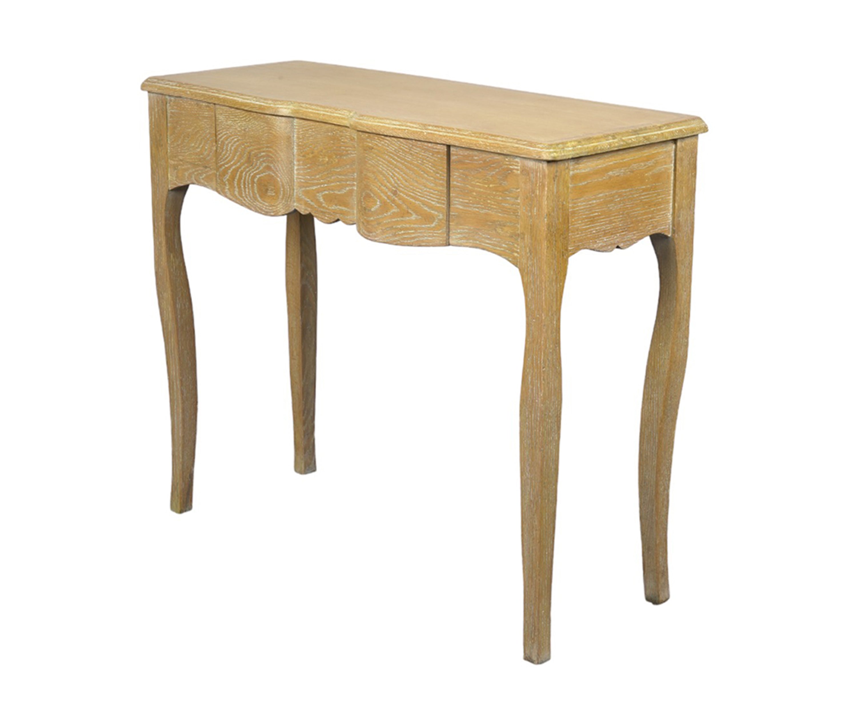 Rectangular Wooden Study Table with Curved Legs