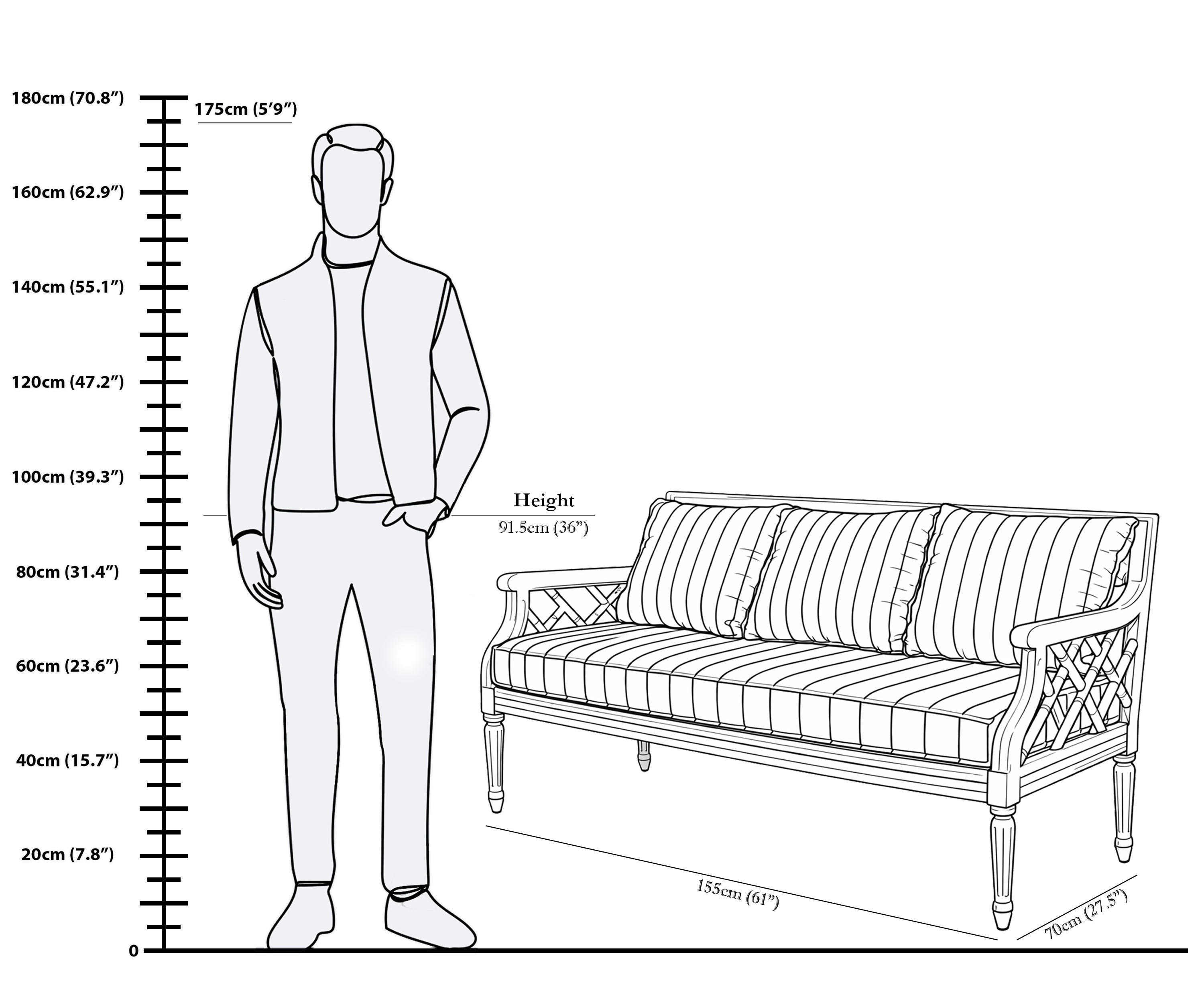 Gustavian Lattice 2 Seater Sofa