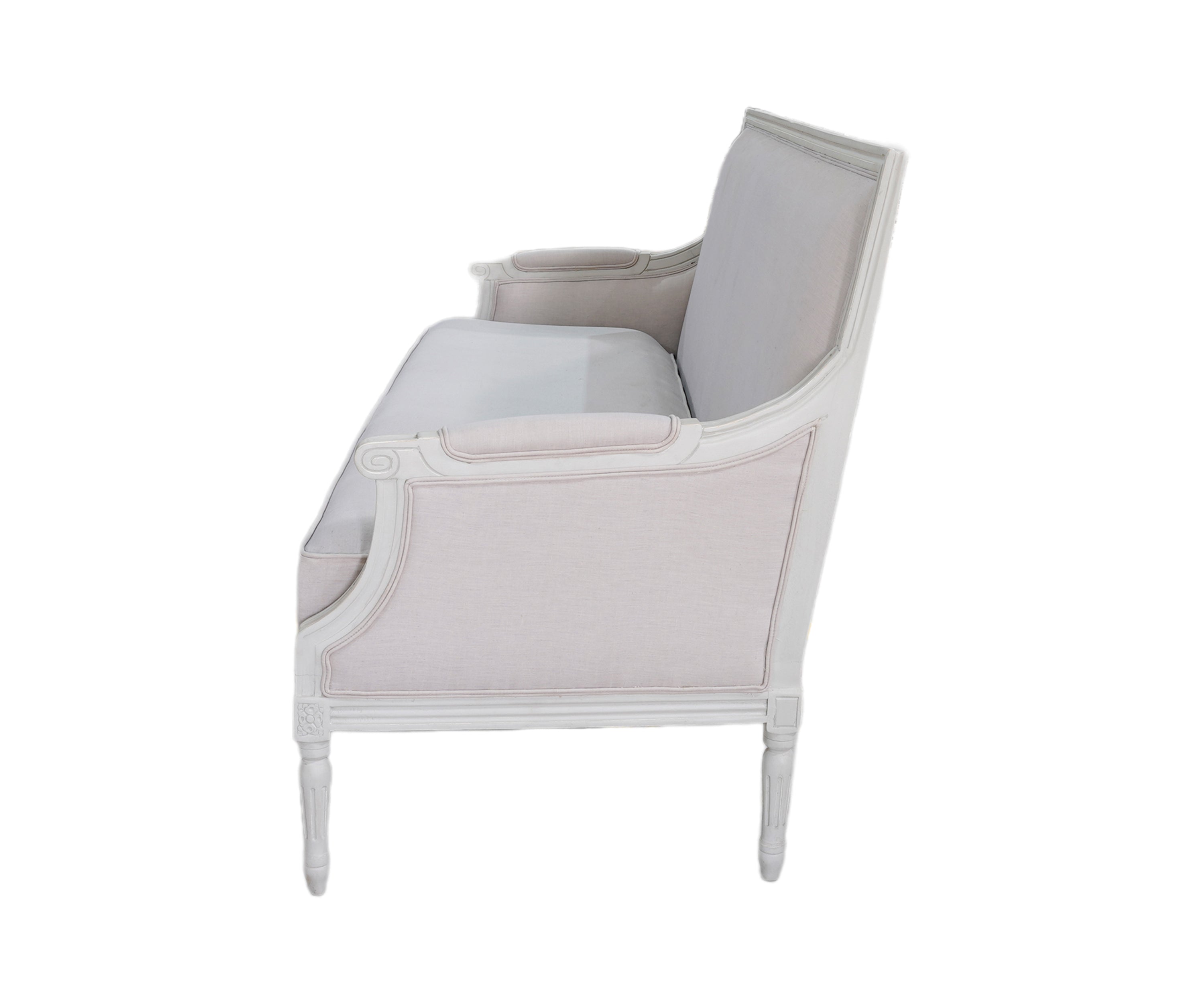 Gustavian Upholstered Three-Seater Sofa with Solid Wood Frame