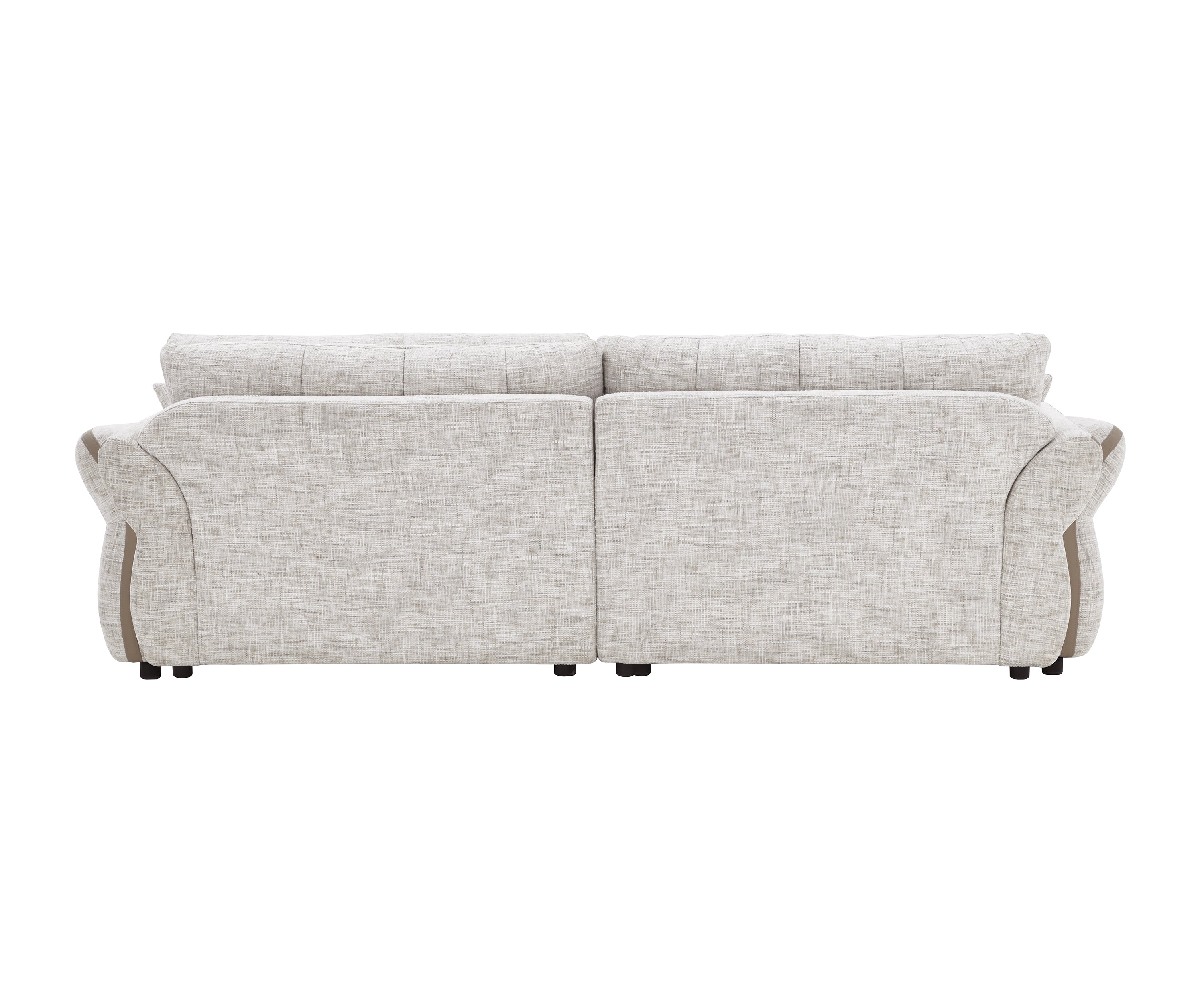 Cream White Chenille 4-Seater Sofa with Scatter Cushions