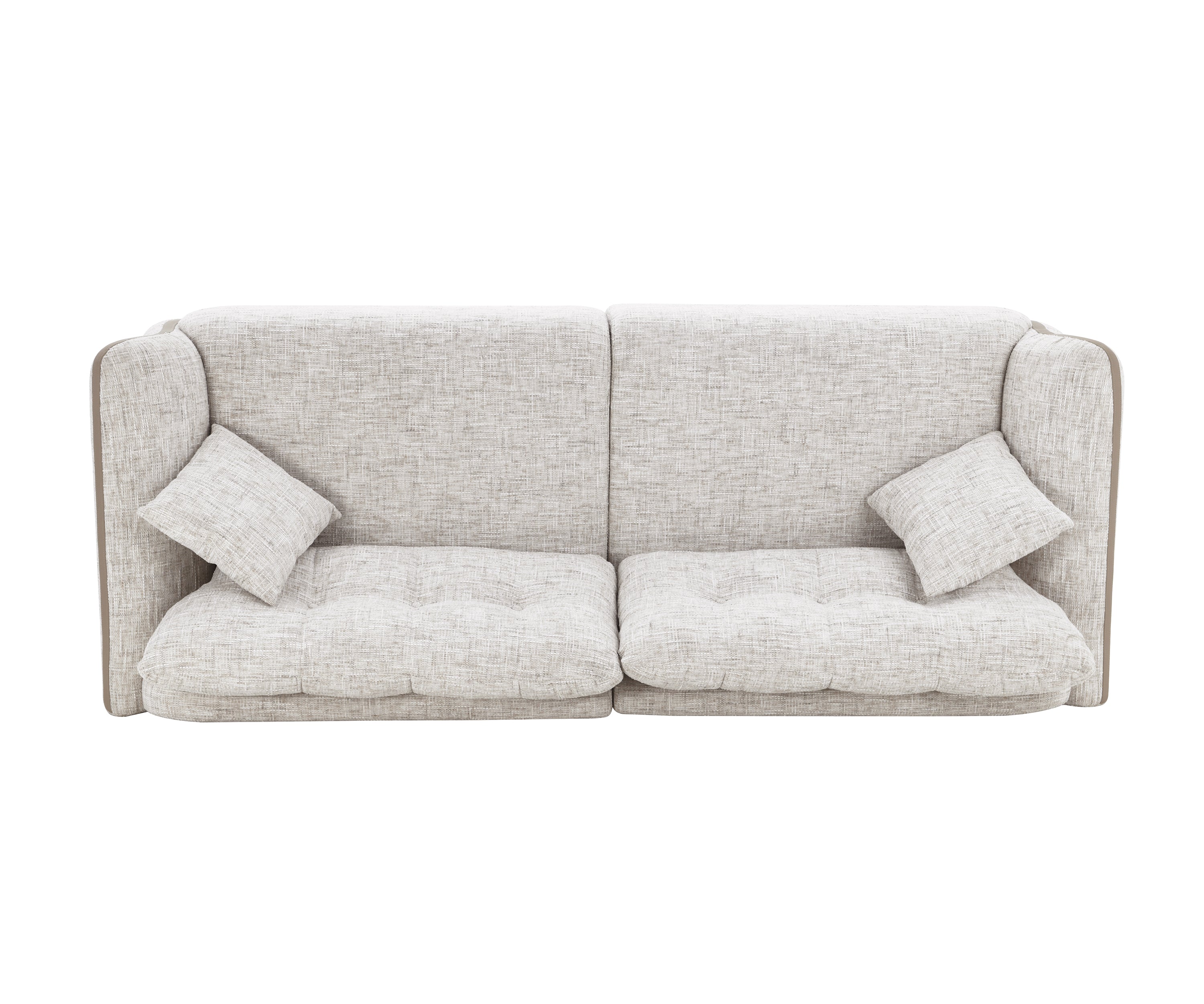 Cream White Chenille 4-Seater Sofa with Scatter Cushions