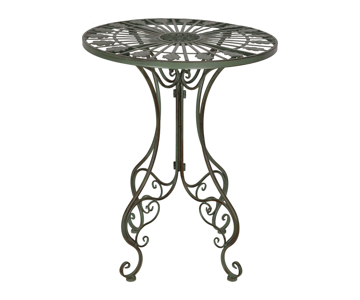 Vintage Metal Round Accent Table