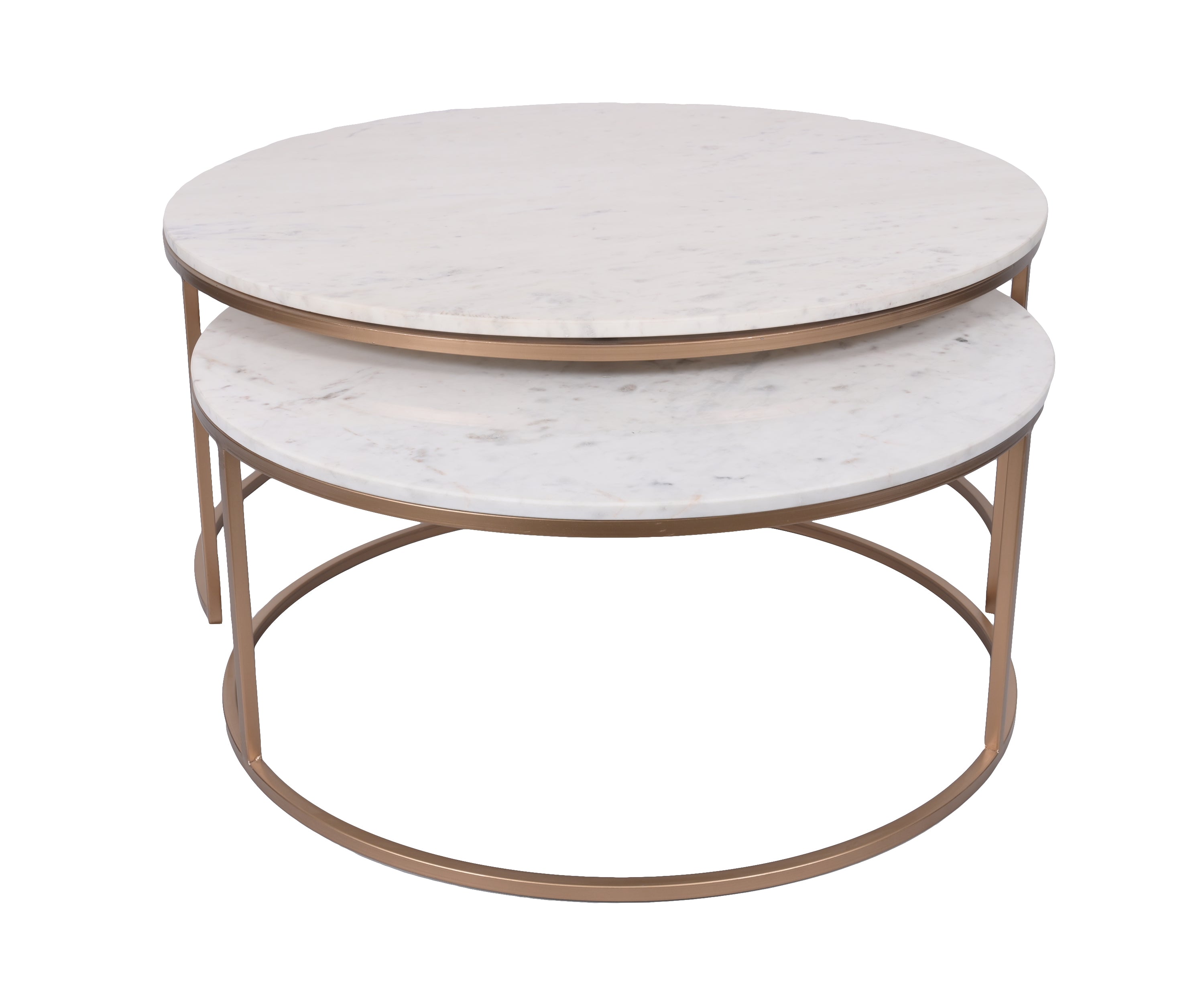Marble Round Nested Coffee Table Set