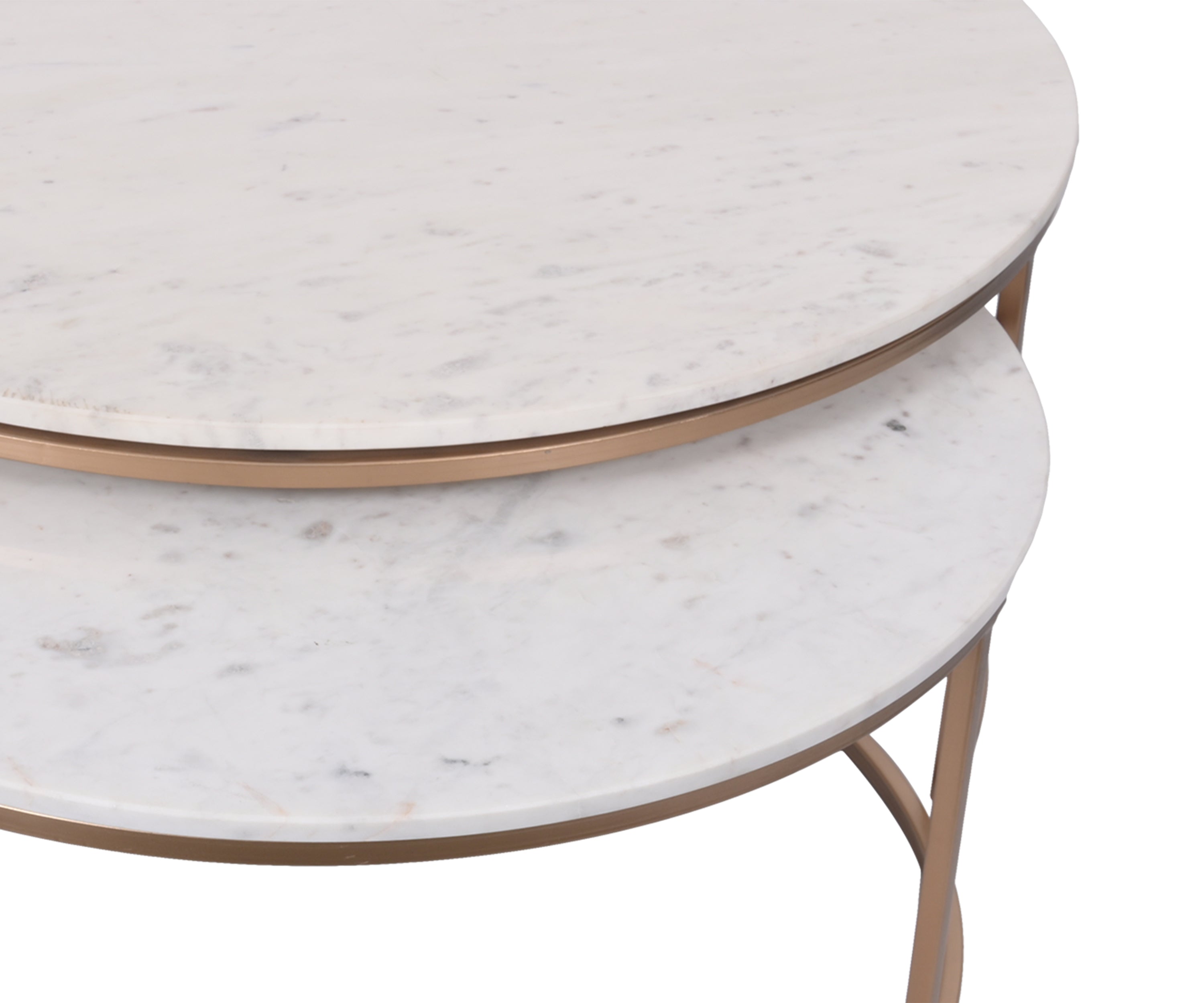 Marble Round Nested Coffee Table Set