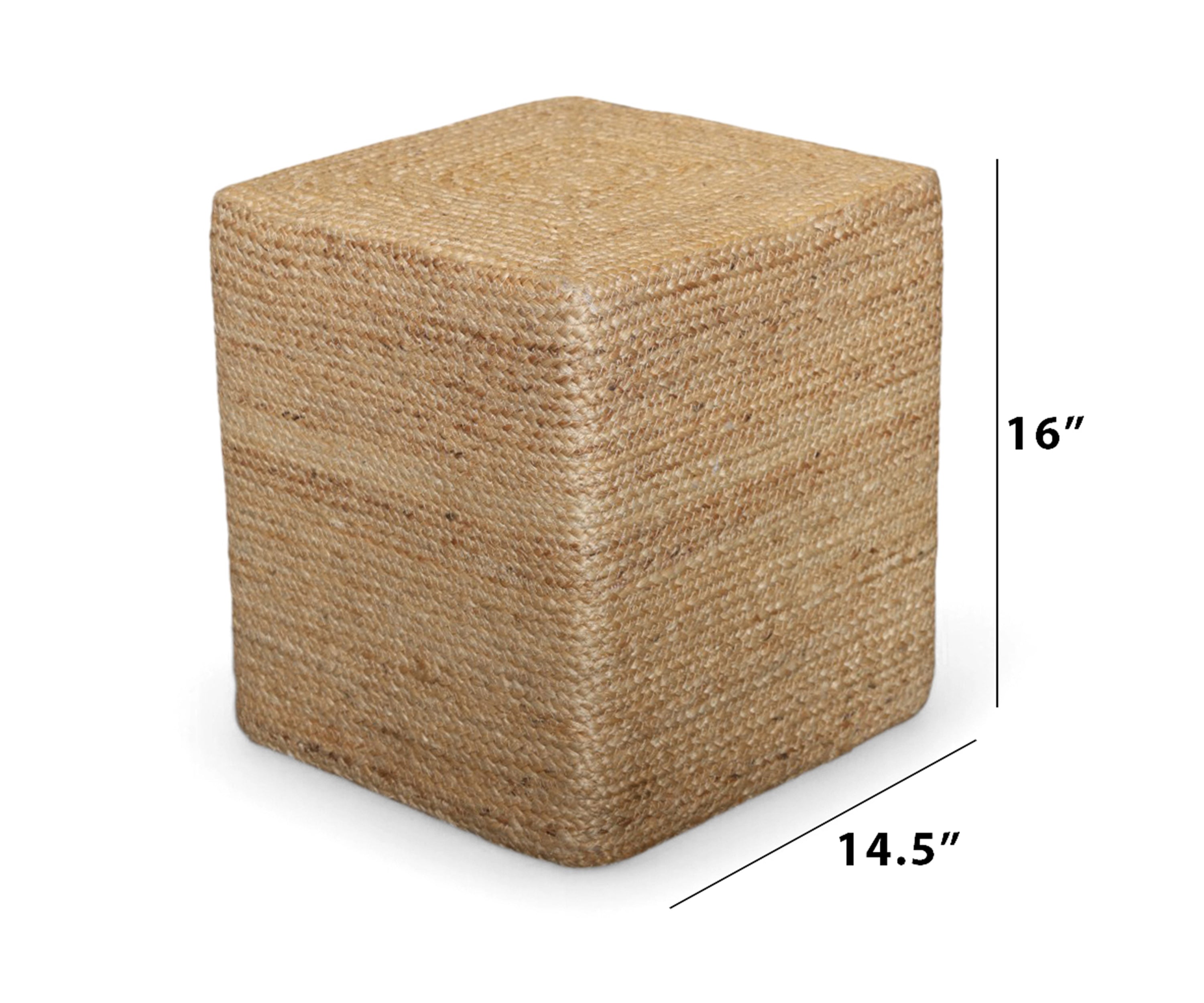 Square Jute Ottoman Stool