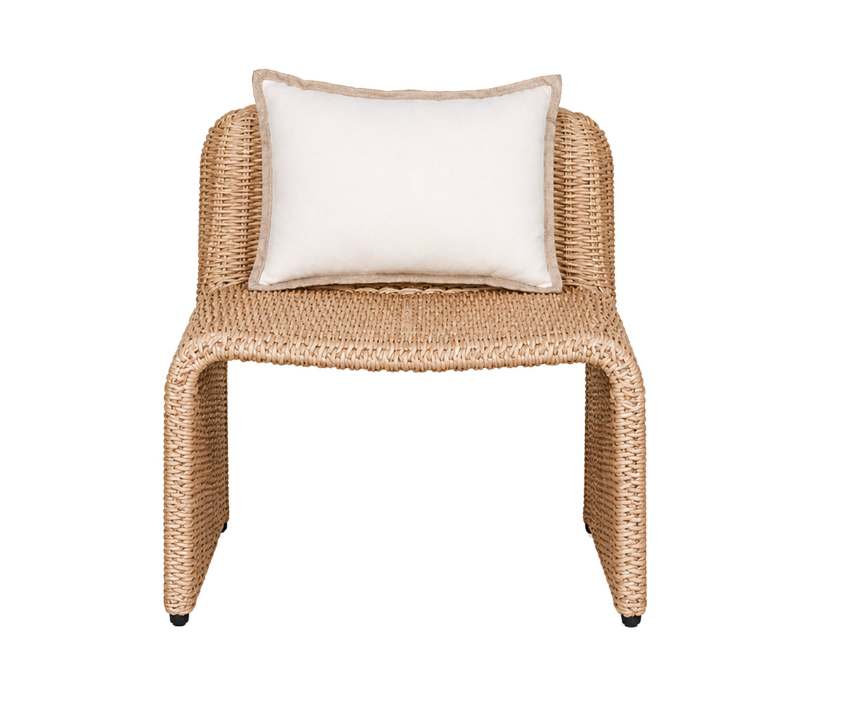 Sculptural Low-Slung Woven Outdoor Lounge Chair with Wrapped Frame