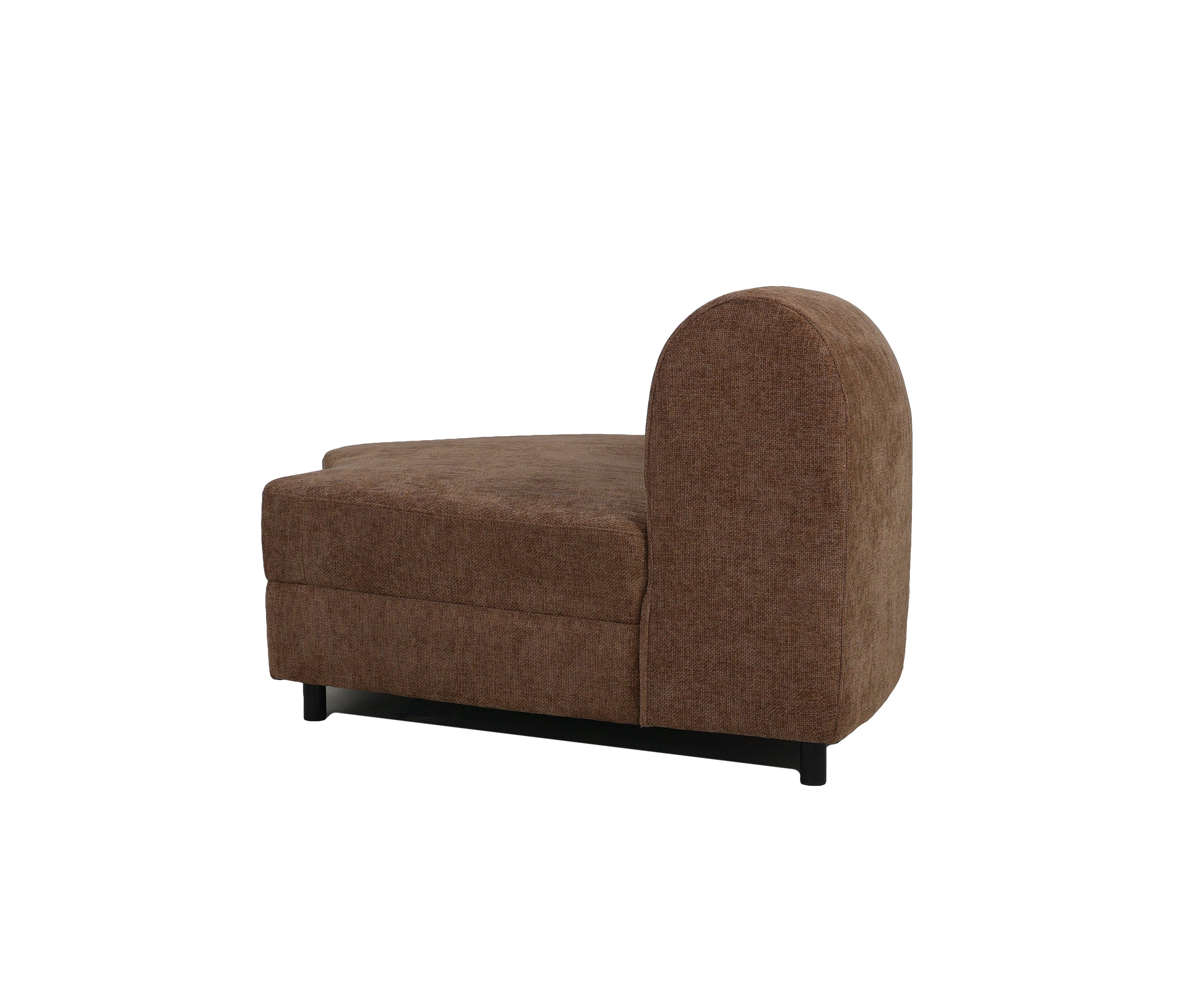 Bouclé Curved Sectional Sofa in Warm Mocha Brown