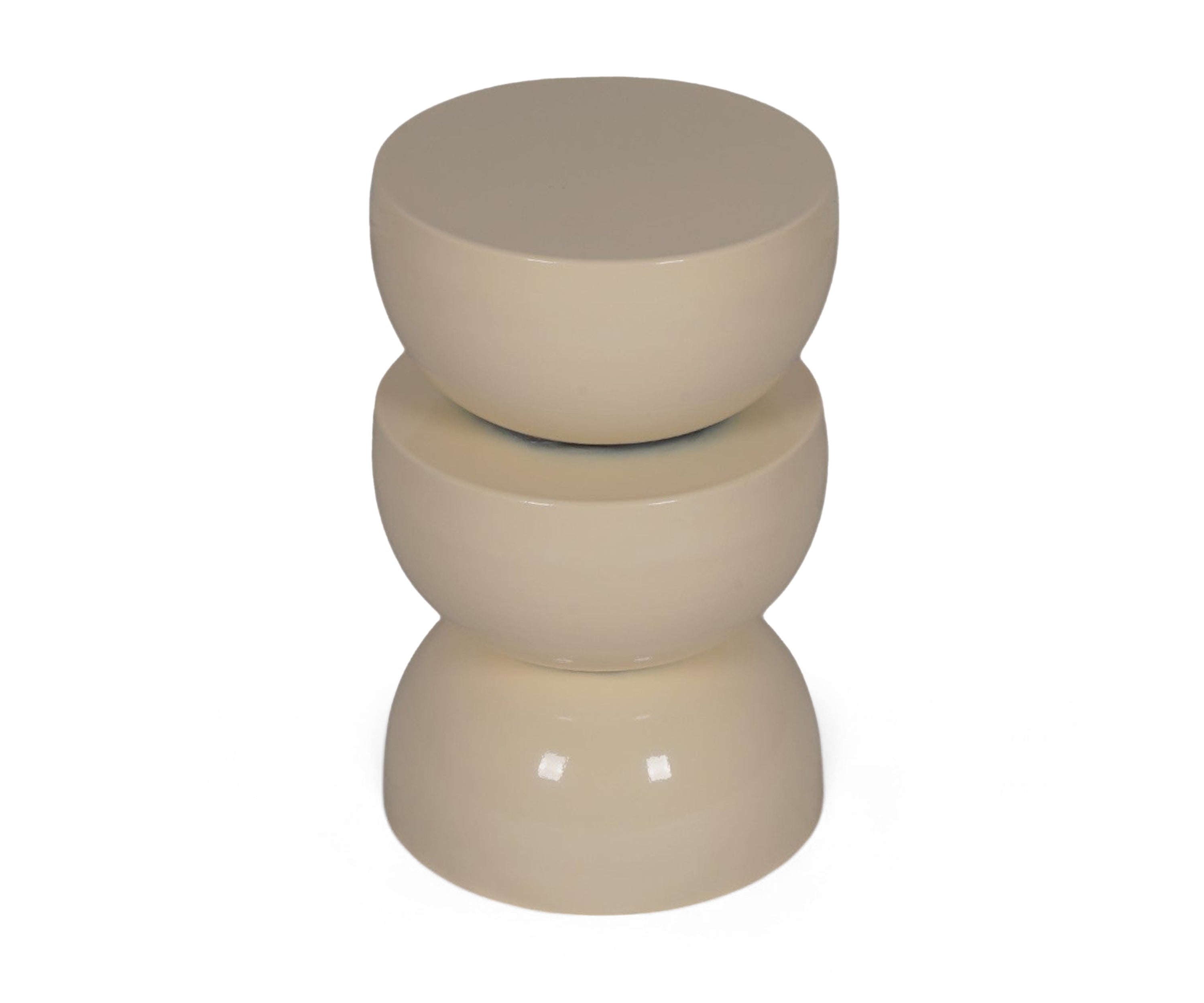Ivory Sculptural Side Table with Stacked Pod Base