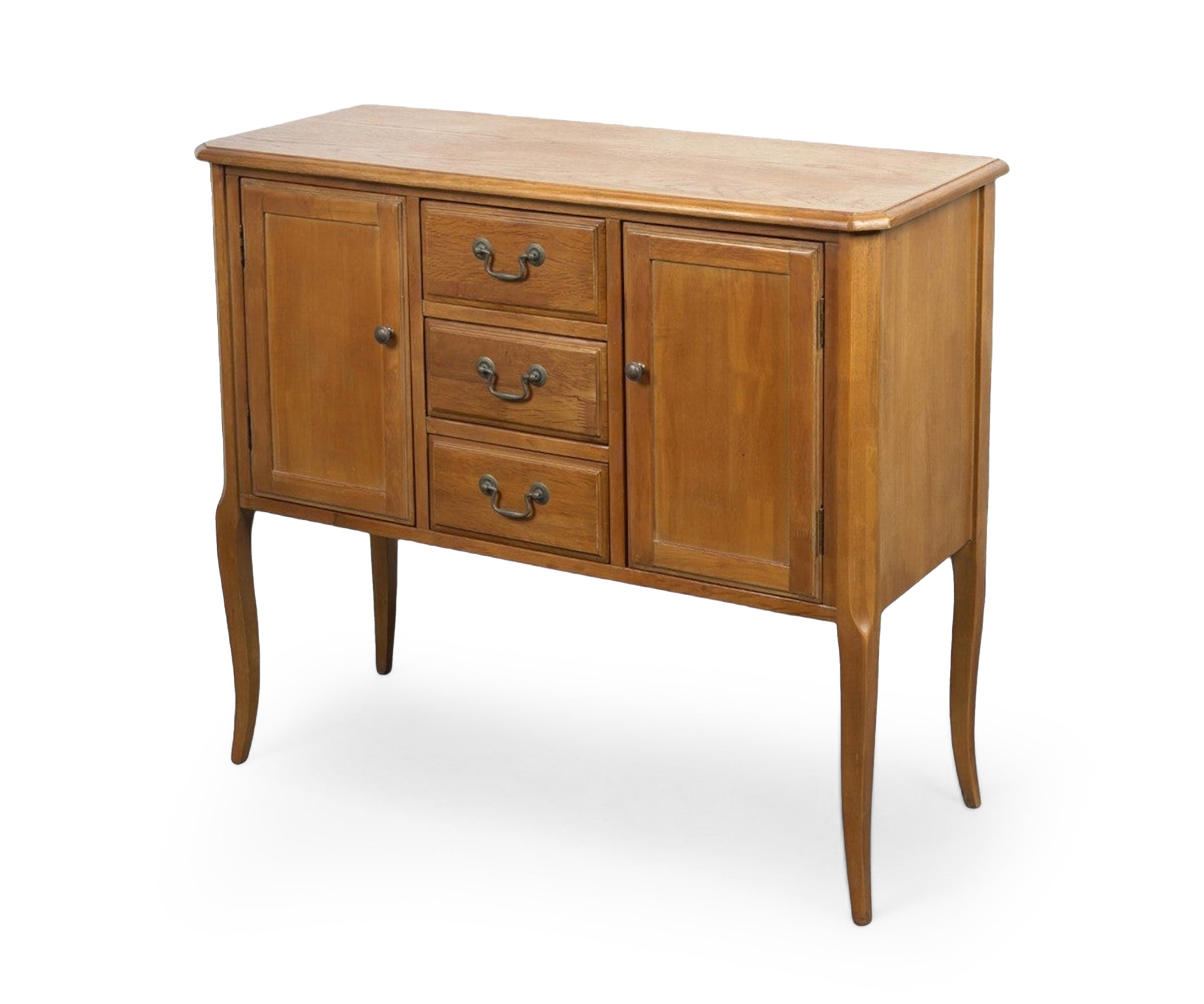 Oak Wood Sideboard Cabinet with Drawers and Doors