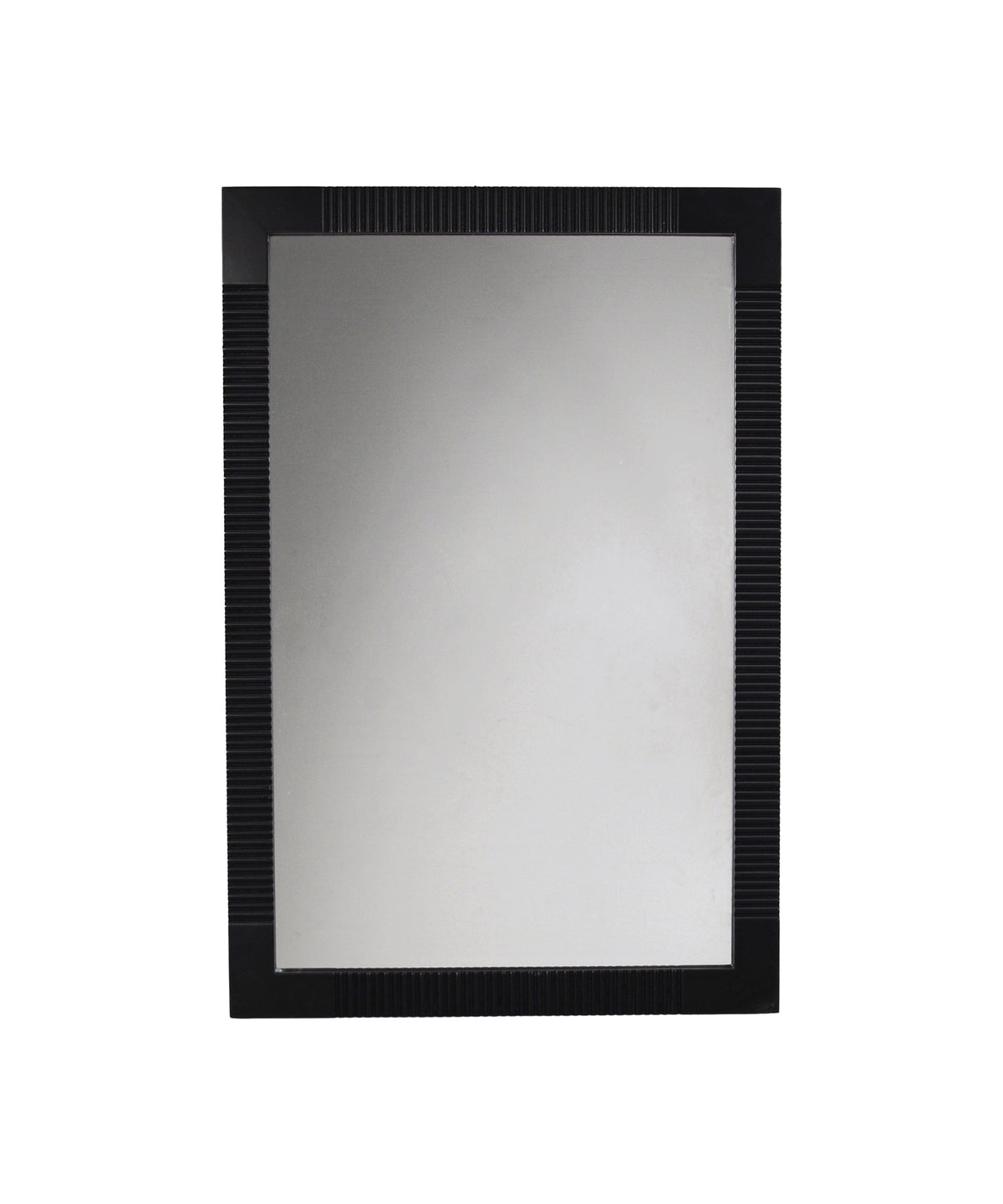 Ribbed Black Rectangular Wall Mirror