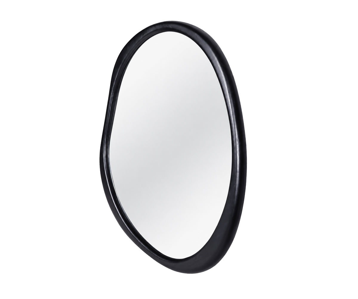 Black Organic Pebble Wall Mirror