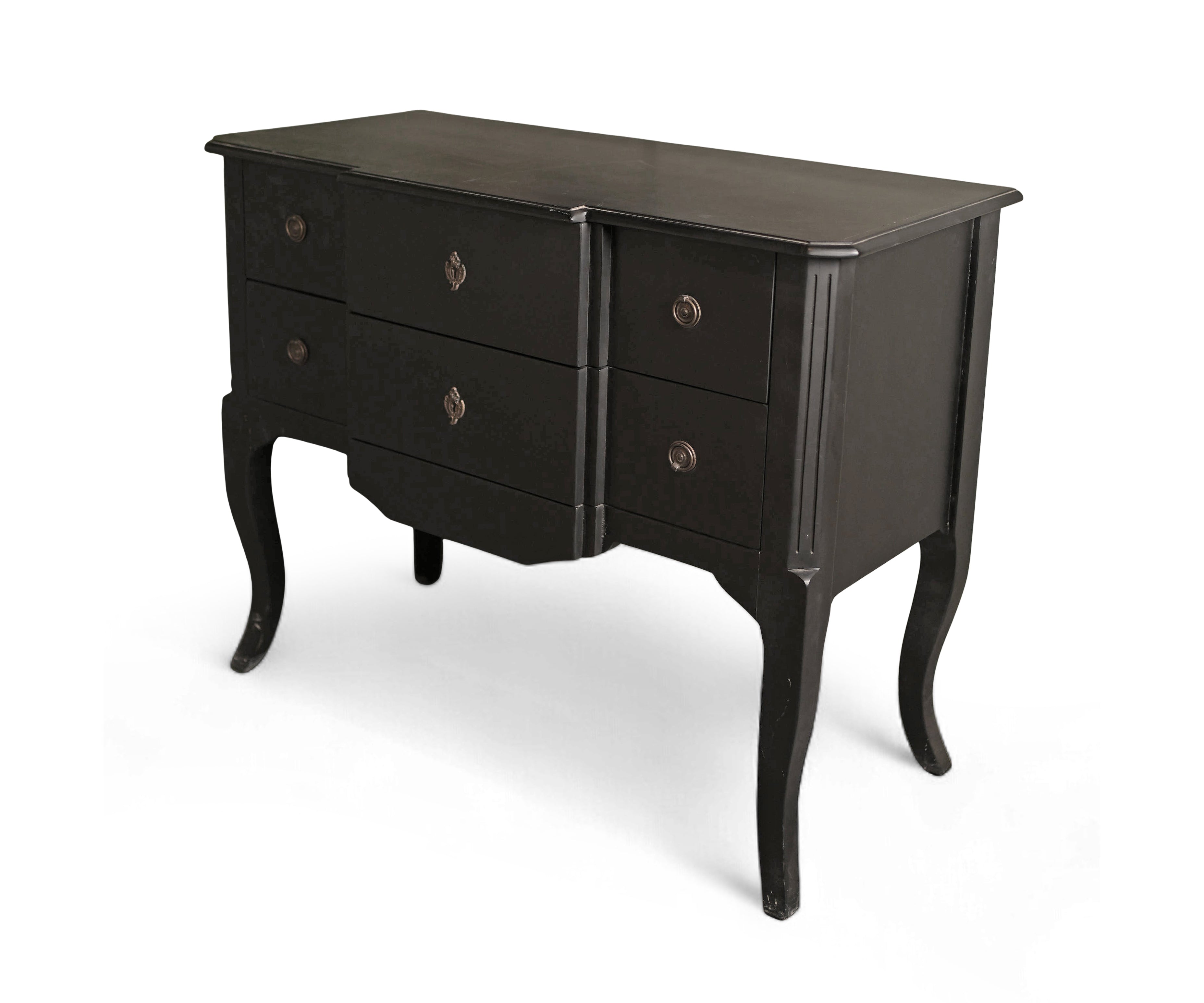 English Style Black Wooden Chest of Drawers