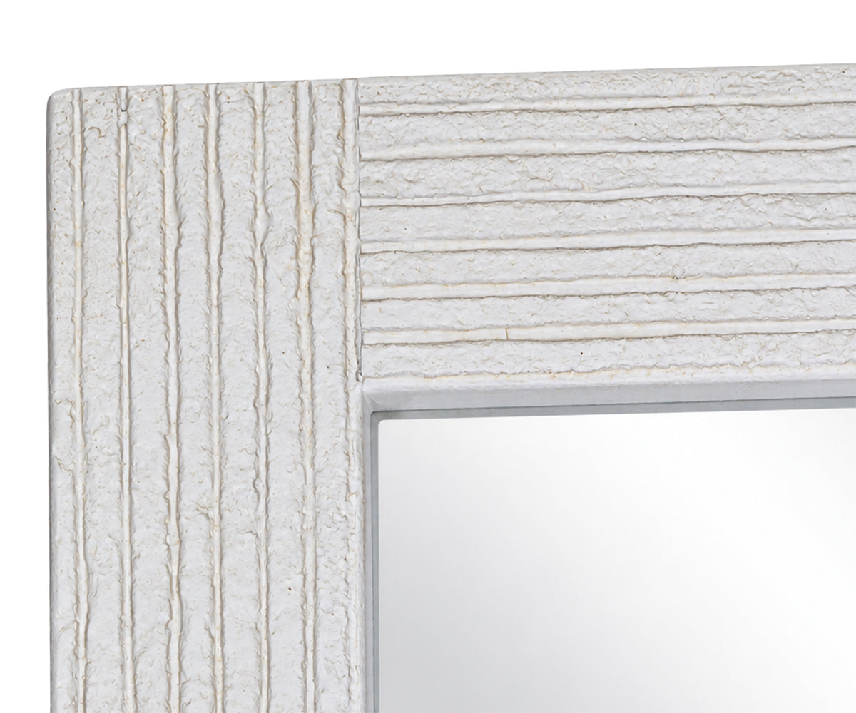 Rectangular Fluted Wall Mirror with White Frame