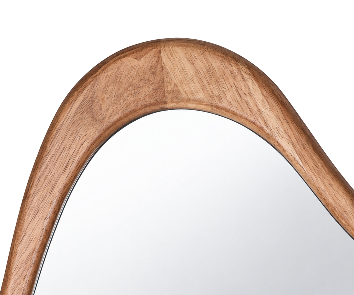 Natural Wood Amphoric Sculptural Wall Mirror