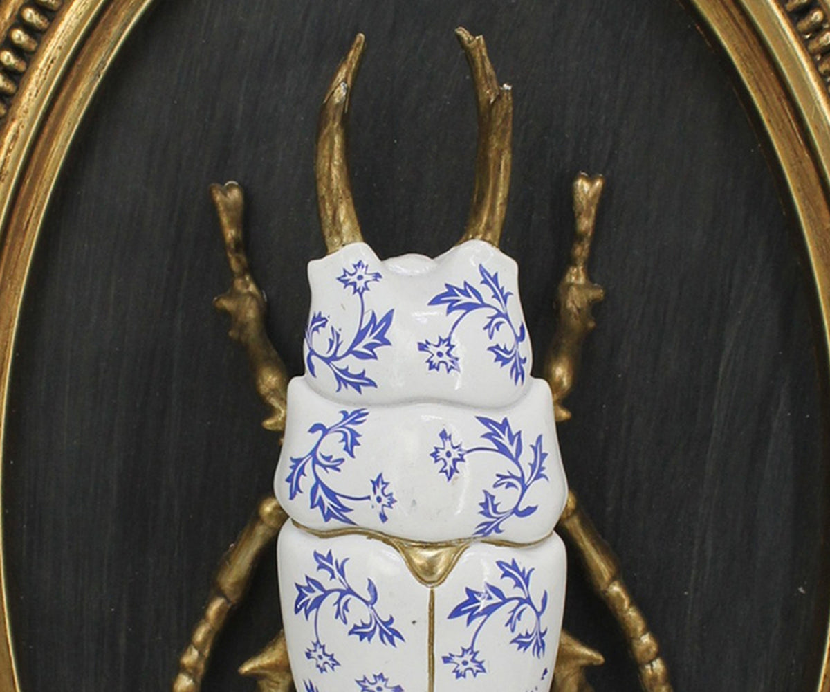 Ornate Oval Scarab Wall Medallion