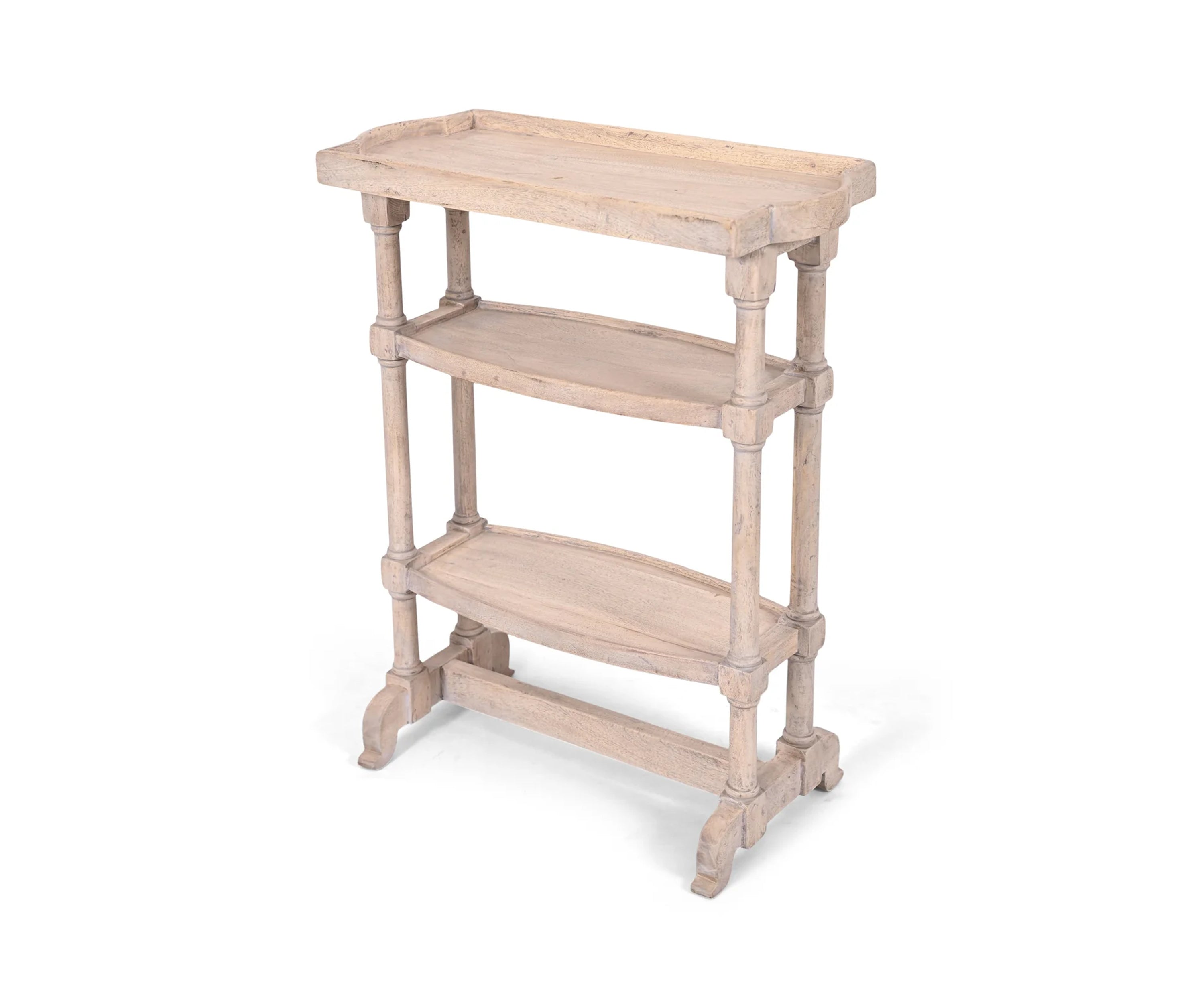 Rustic Solid Wood 3 Tier Tray Top Display Shelf