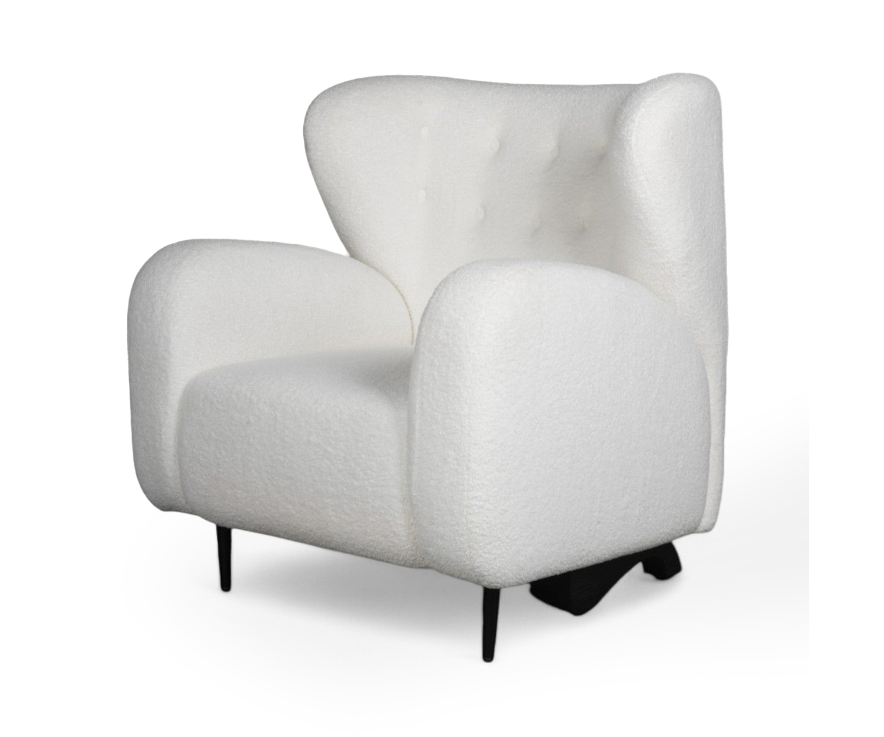 Sculpted Wing Bouclé Arm Chair