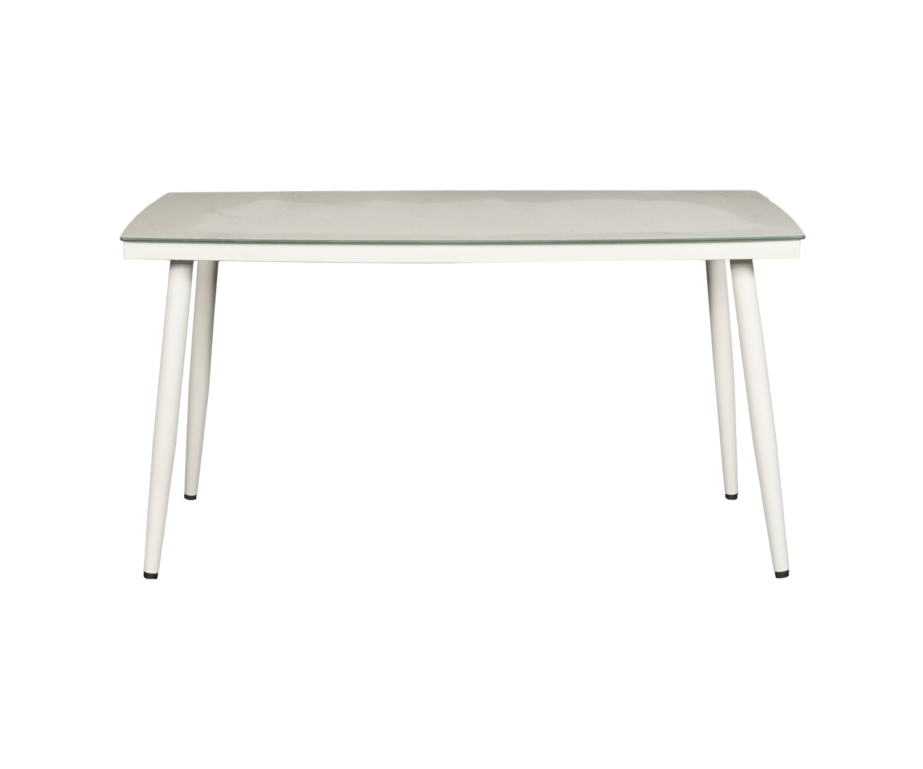 White Outdoor DiningTable with Metal Legs