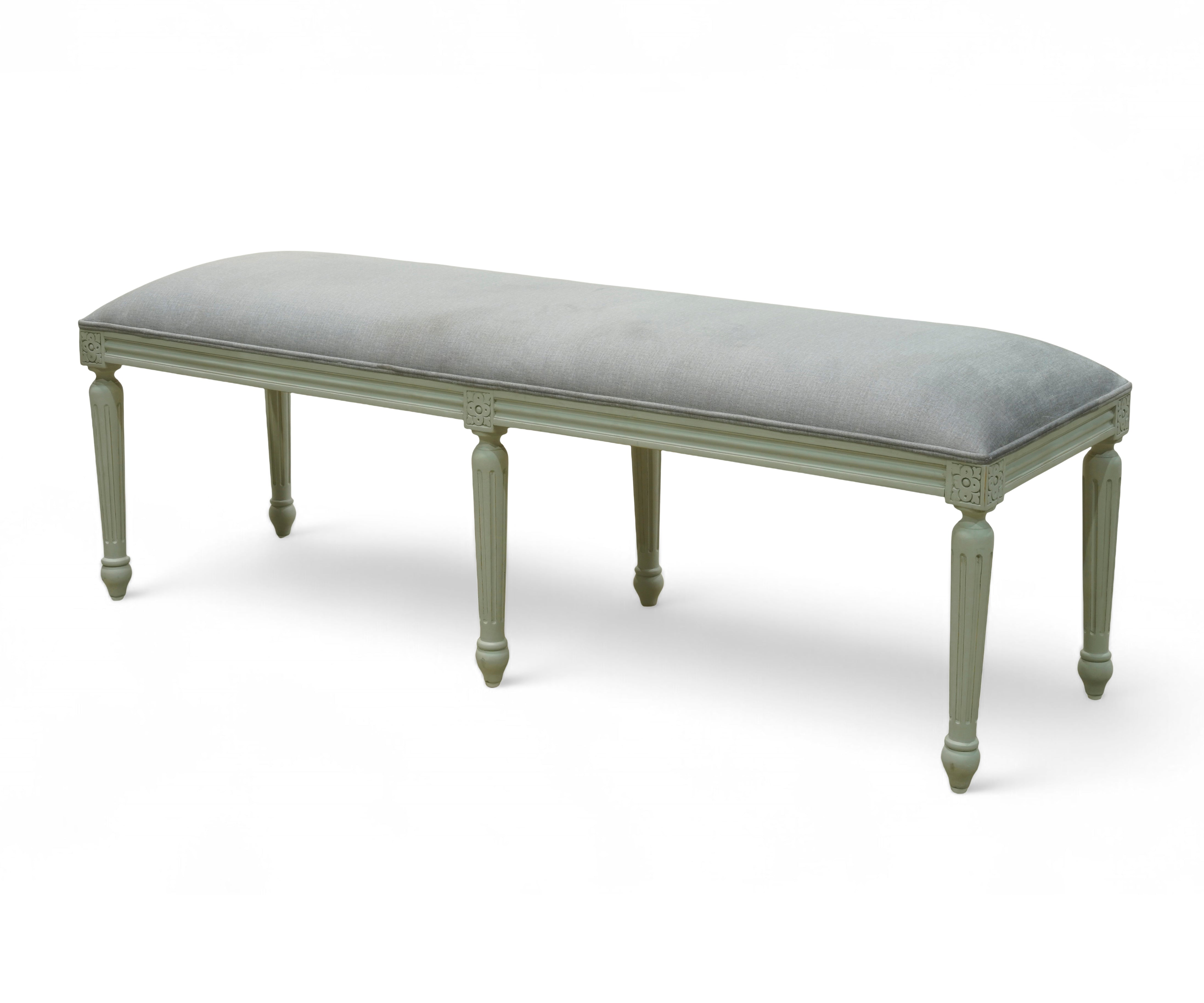 Gustavian Style Green Upholstered Bench