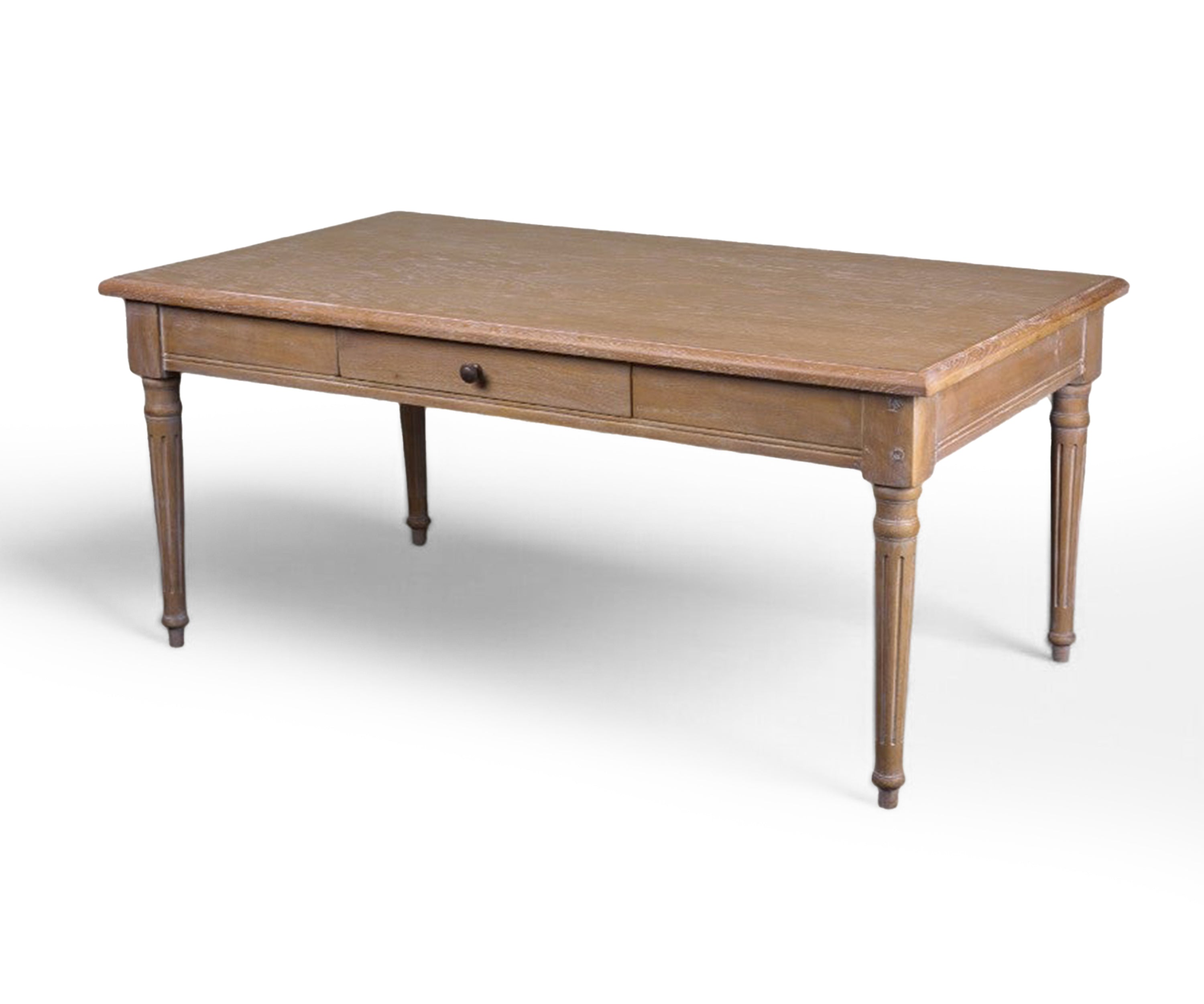French Gustavian Wooden Coffee Table with Drawer